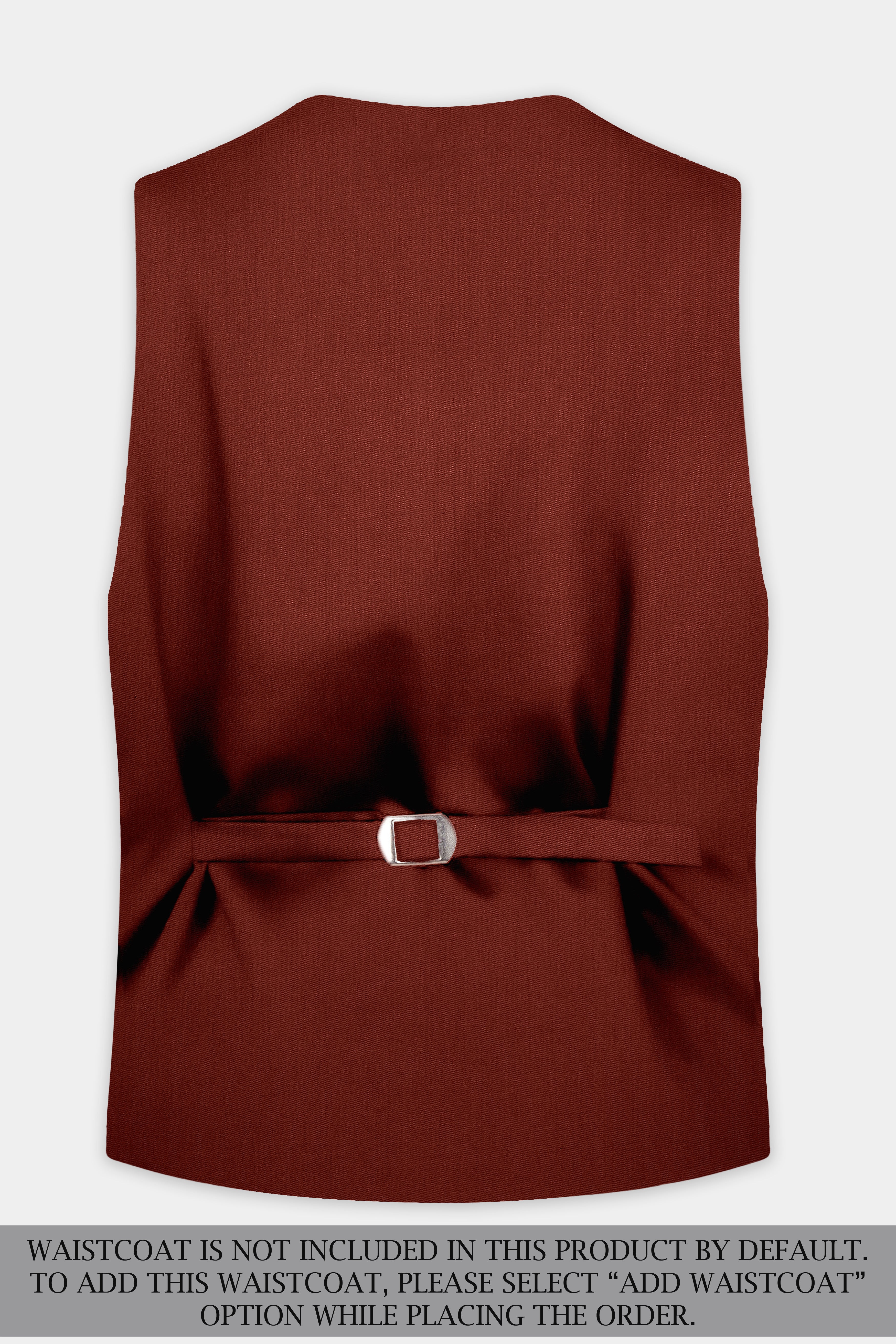 Inferno Rust-Brick Red Solid Wool Rich Double Breasted Suit