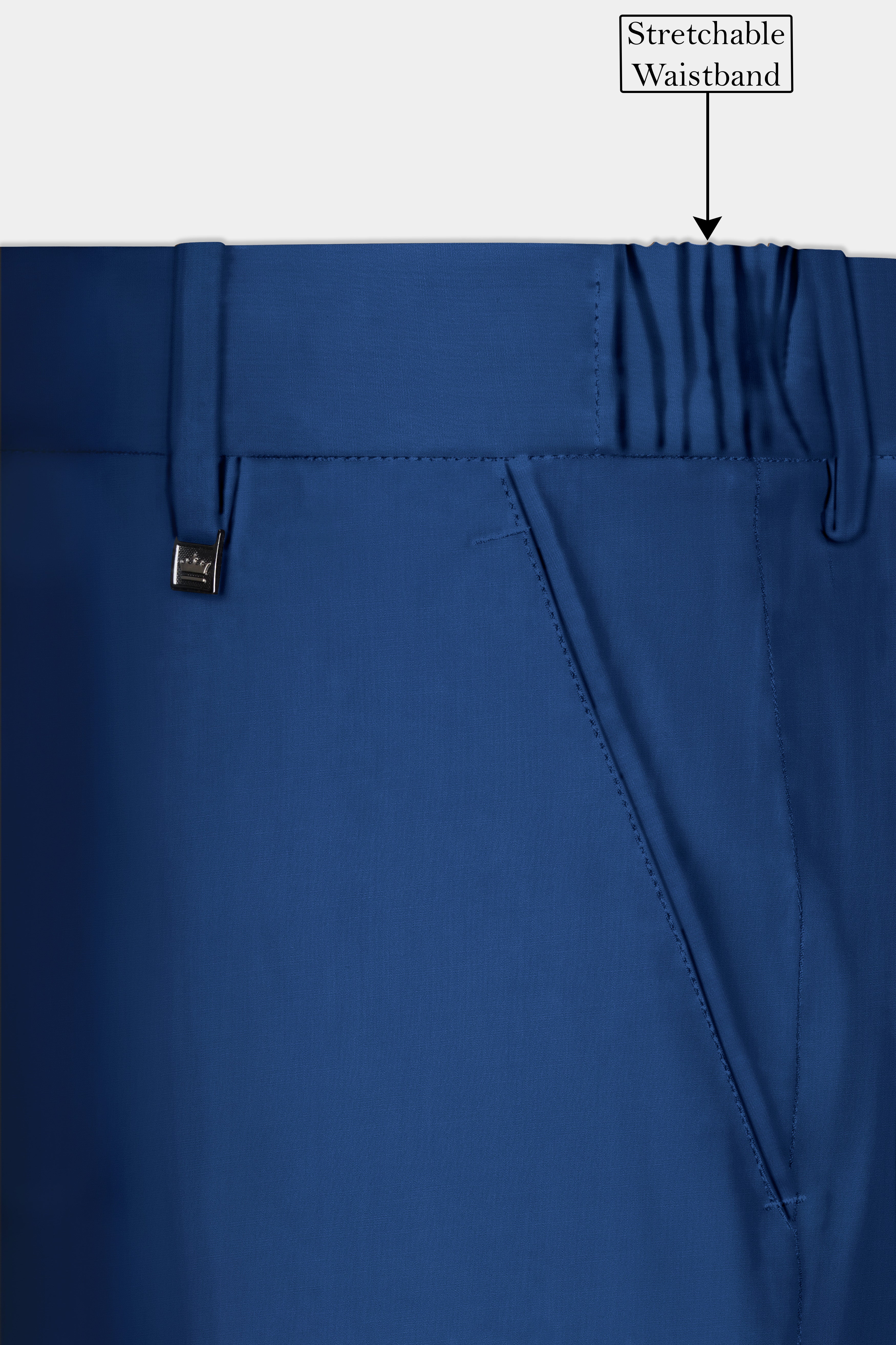 Cerulean Elite-Cobalt Blue Solid Wool Rich Bandhgala Slight Stretch Suit