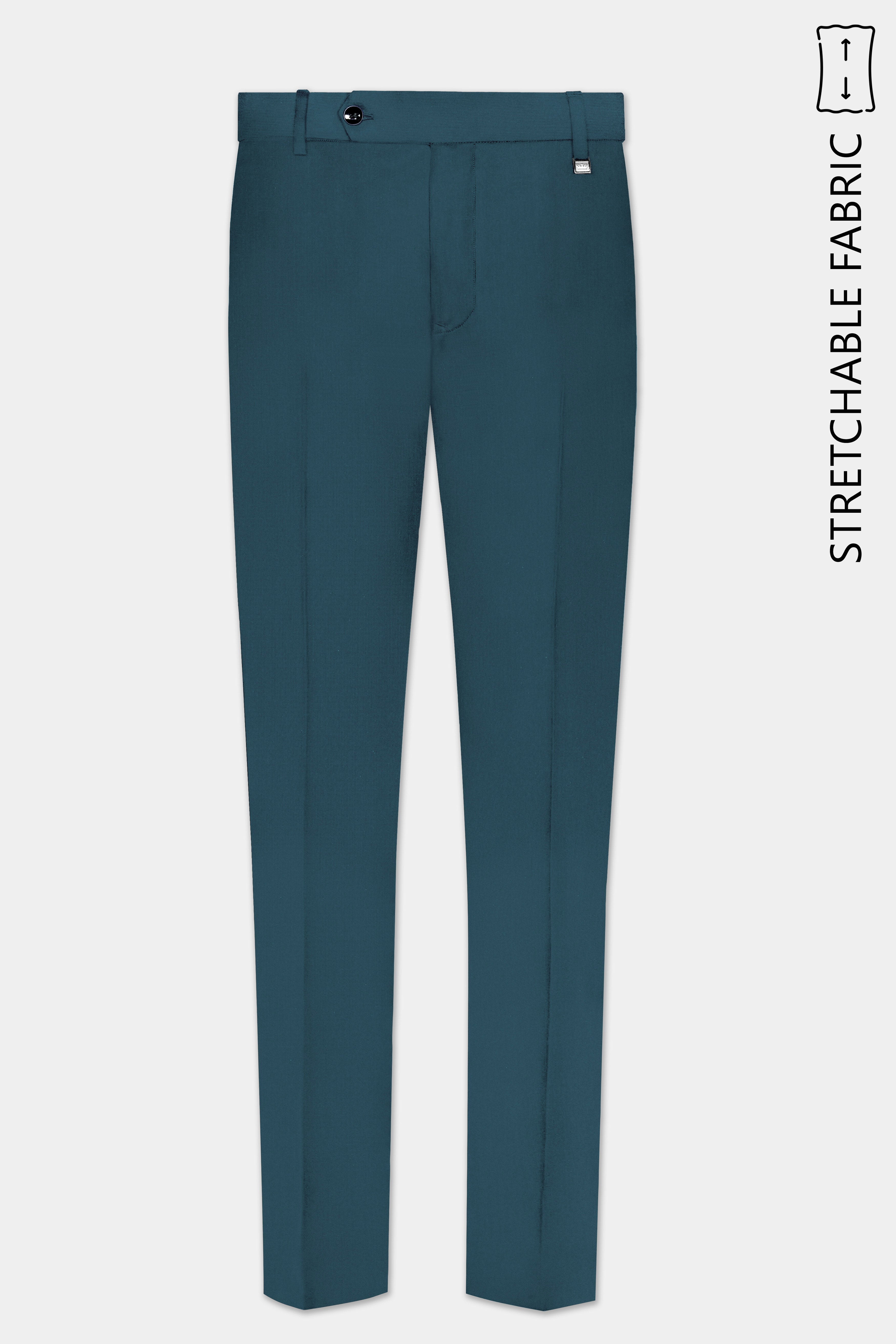 Prestige-Dianne Green Solid Wool Rich Tuxedo Slight Stretch Suit