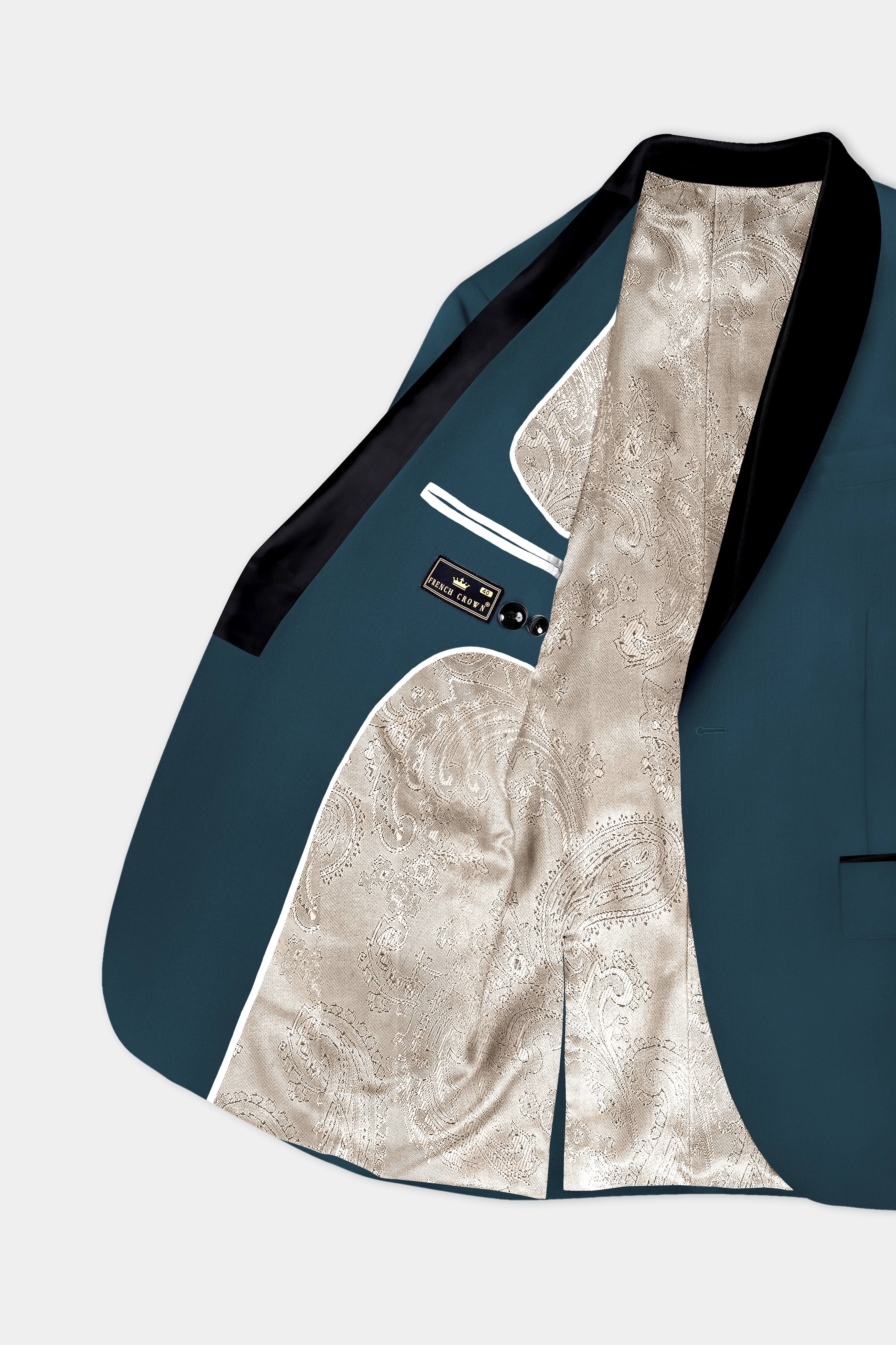 Prestige-Dianne Green Solid Wool Rich Tuxedo Slight Stretch Suit