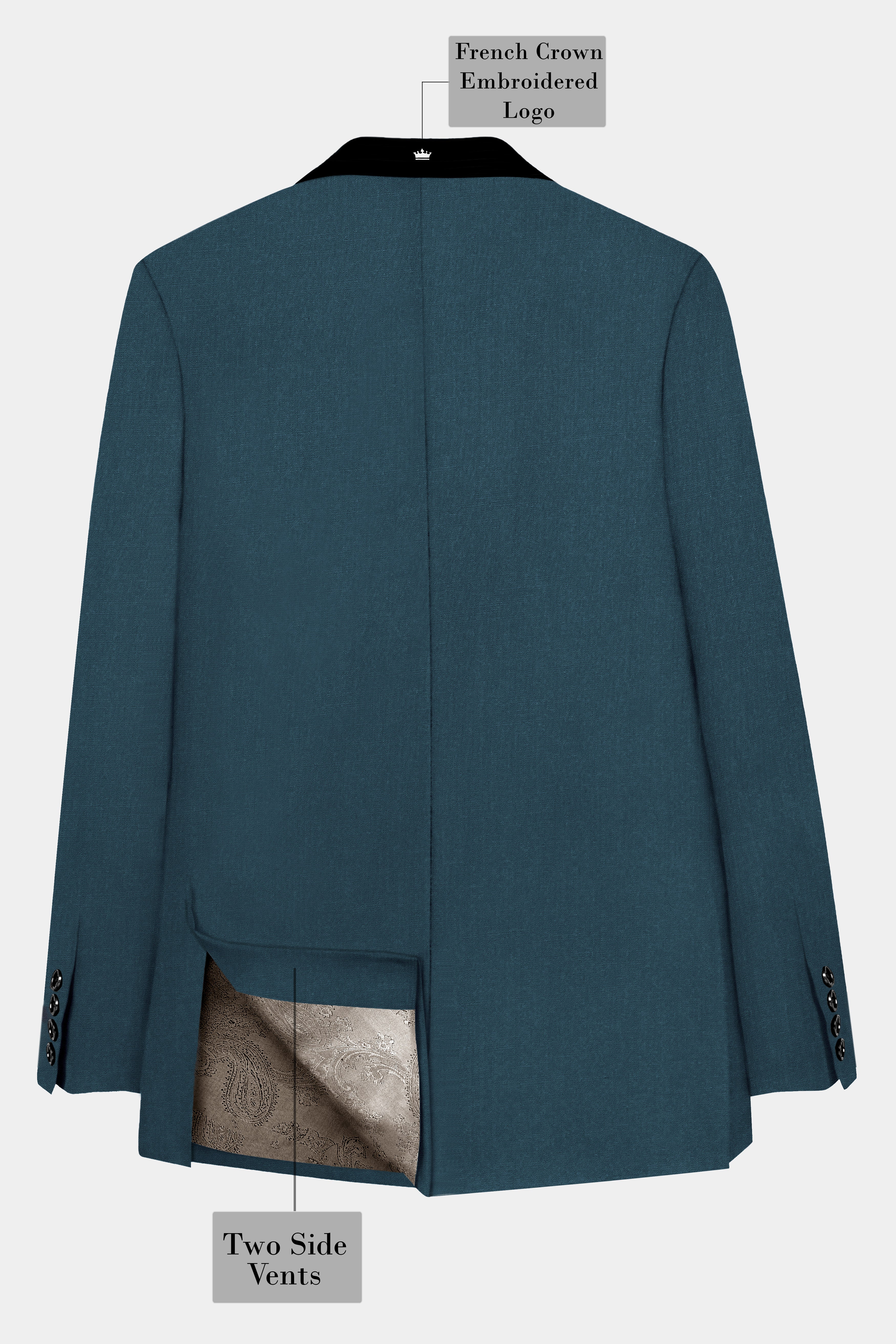 Prestige-Dianne Green Solid Wool Rich Tuxedo Slight Stretch Suit