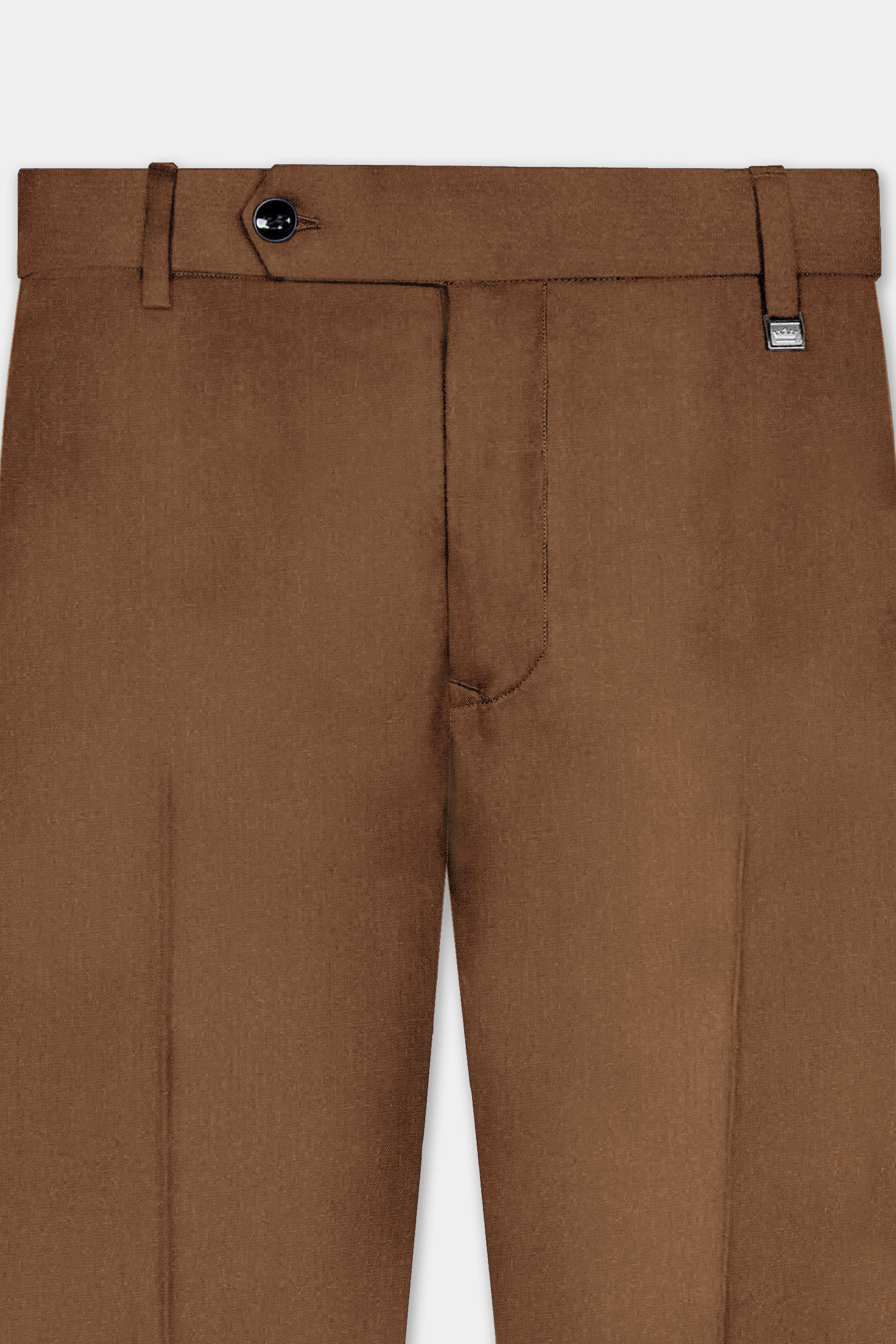 Bronze-Tawny Brown Solid Wool Rich Tuxedo Slight Stretch Suit