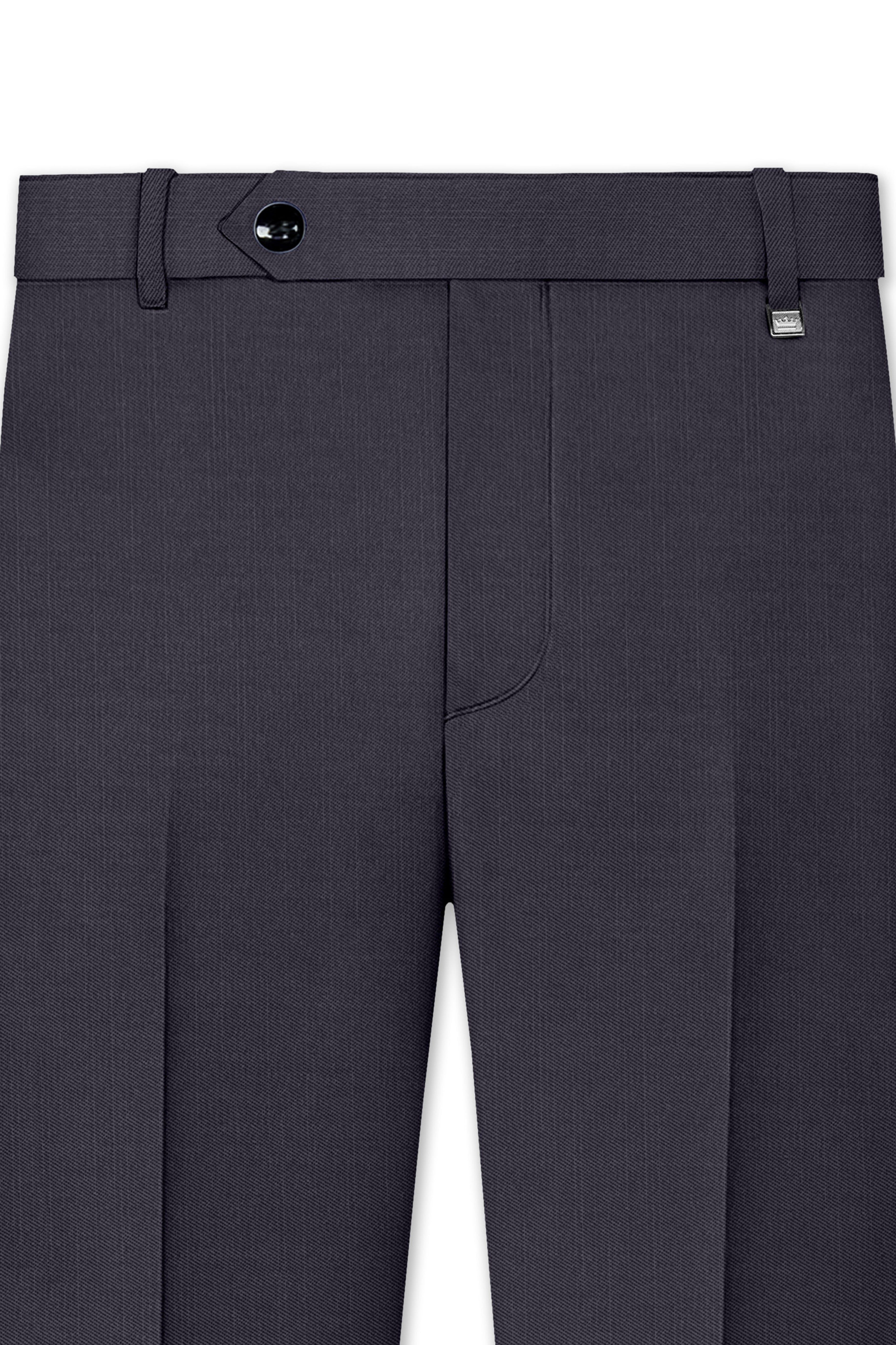 Vogue-Glaucous Gray Solid Wool Rich Tuxedo Slight Stretch Suit