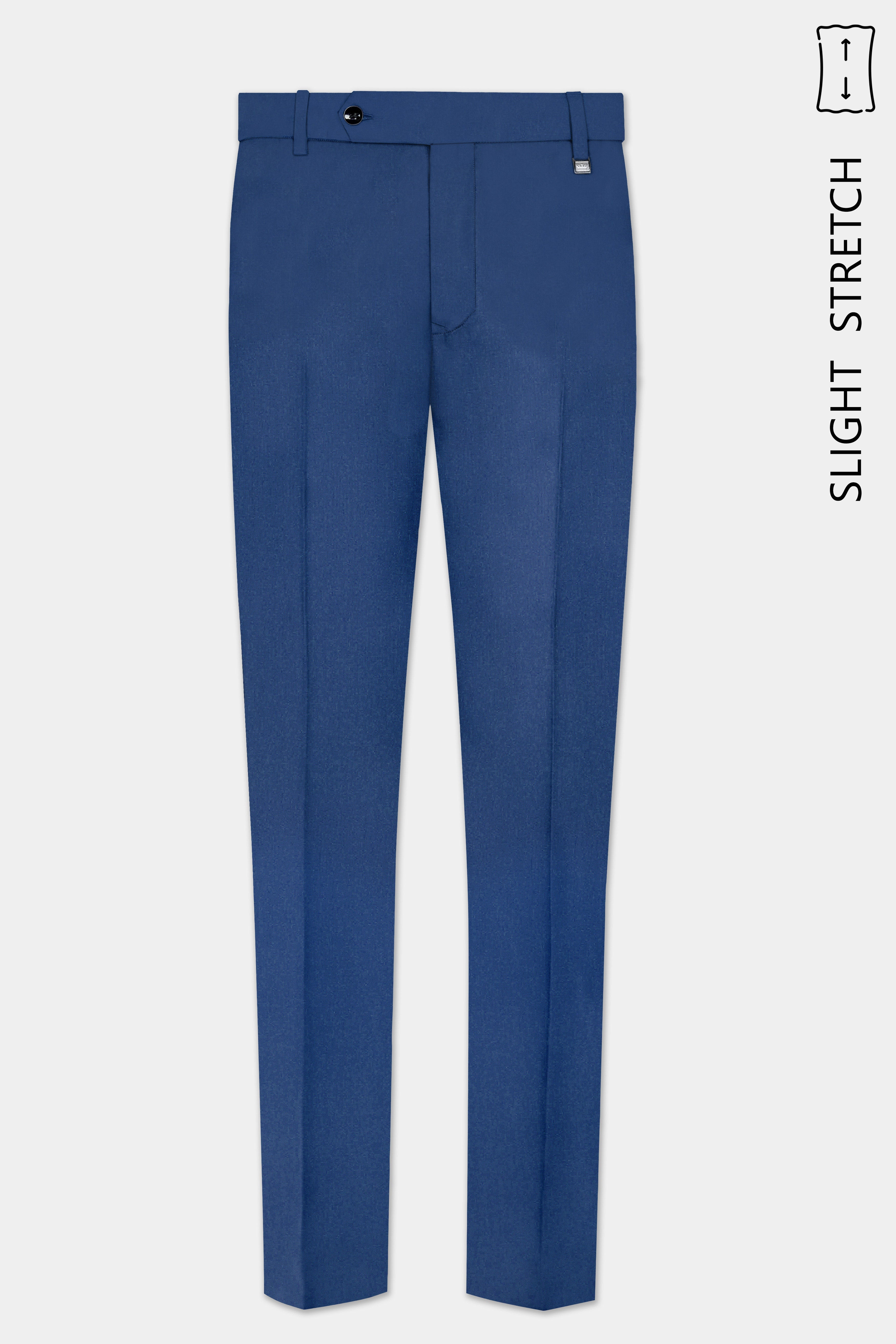 Cerulean Elite-Cobalt Blue Solid Wool Rich Tuxedo Slight Stretch Suit