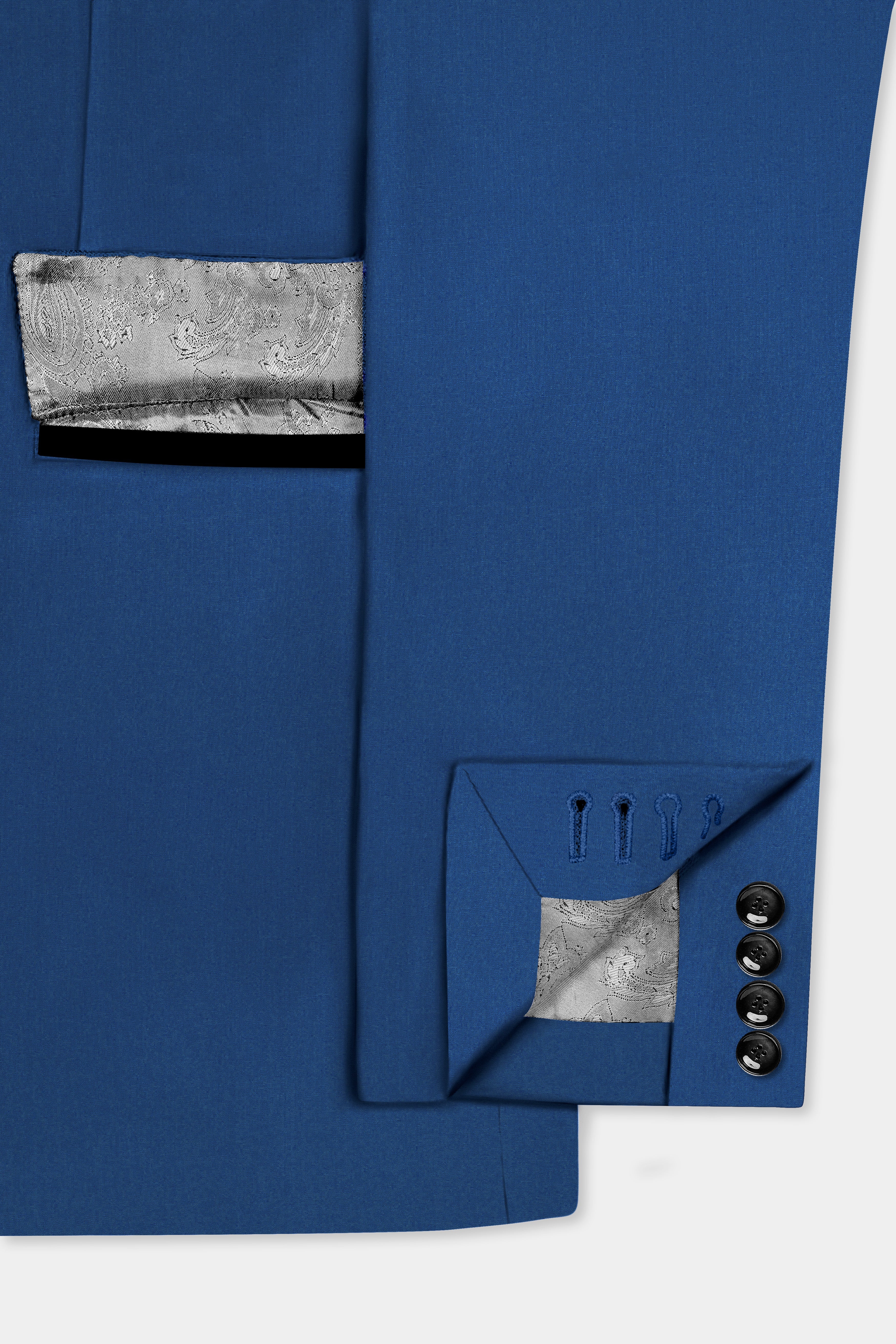 Cerulean Elite-Cobalt Blue Solid Wool Rich Tuxedo Slight Stretch Suit