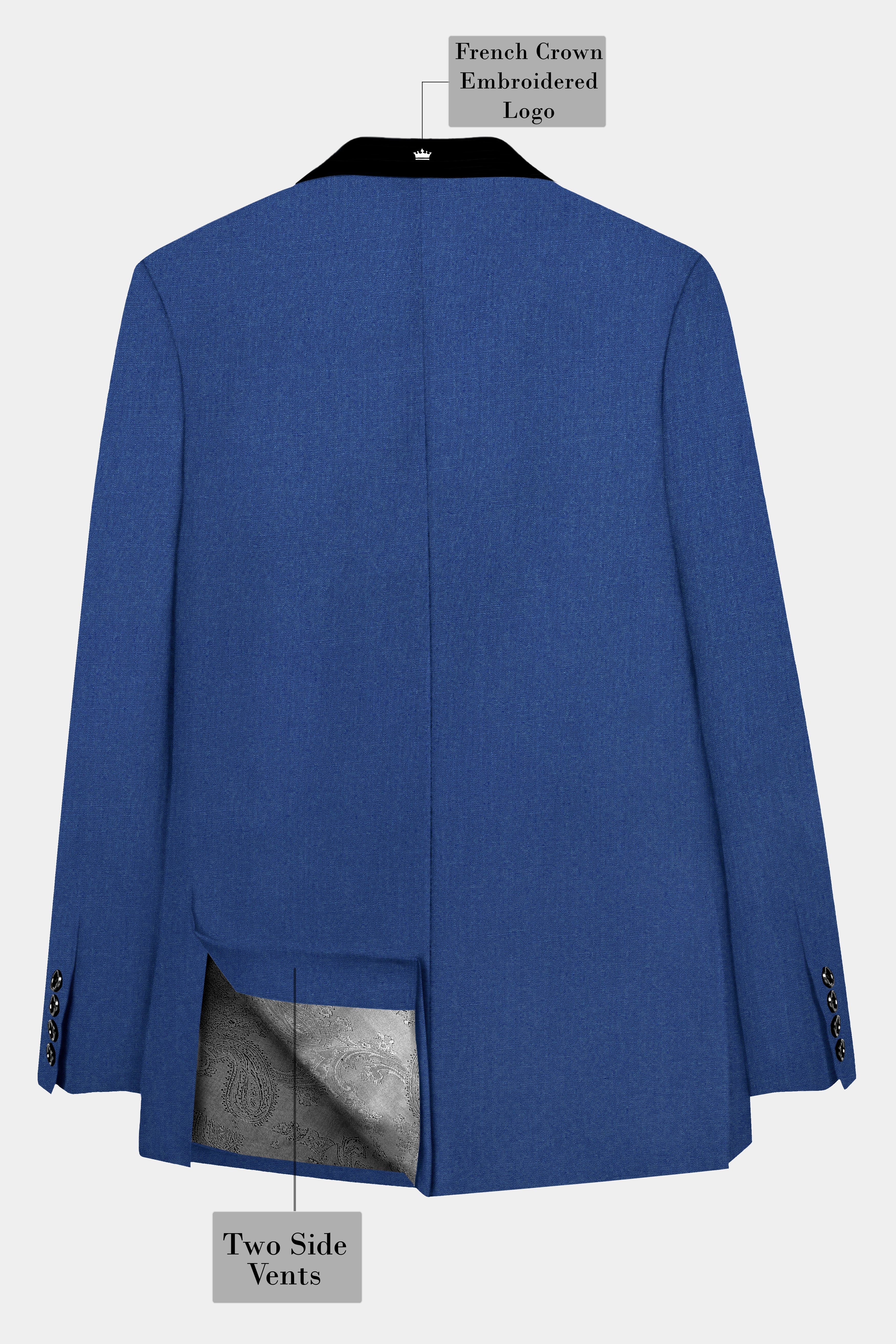 Cerulean Elite-Cobalt Blue Solid Wool Rich Tuxedo Slight Stretch Suit