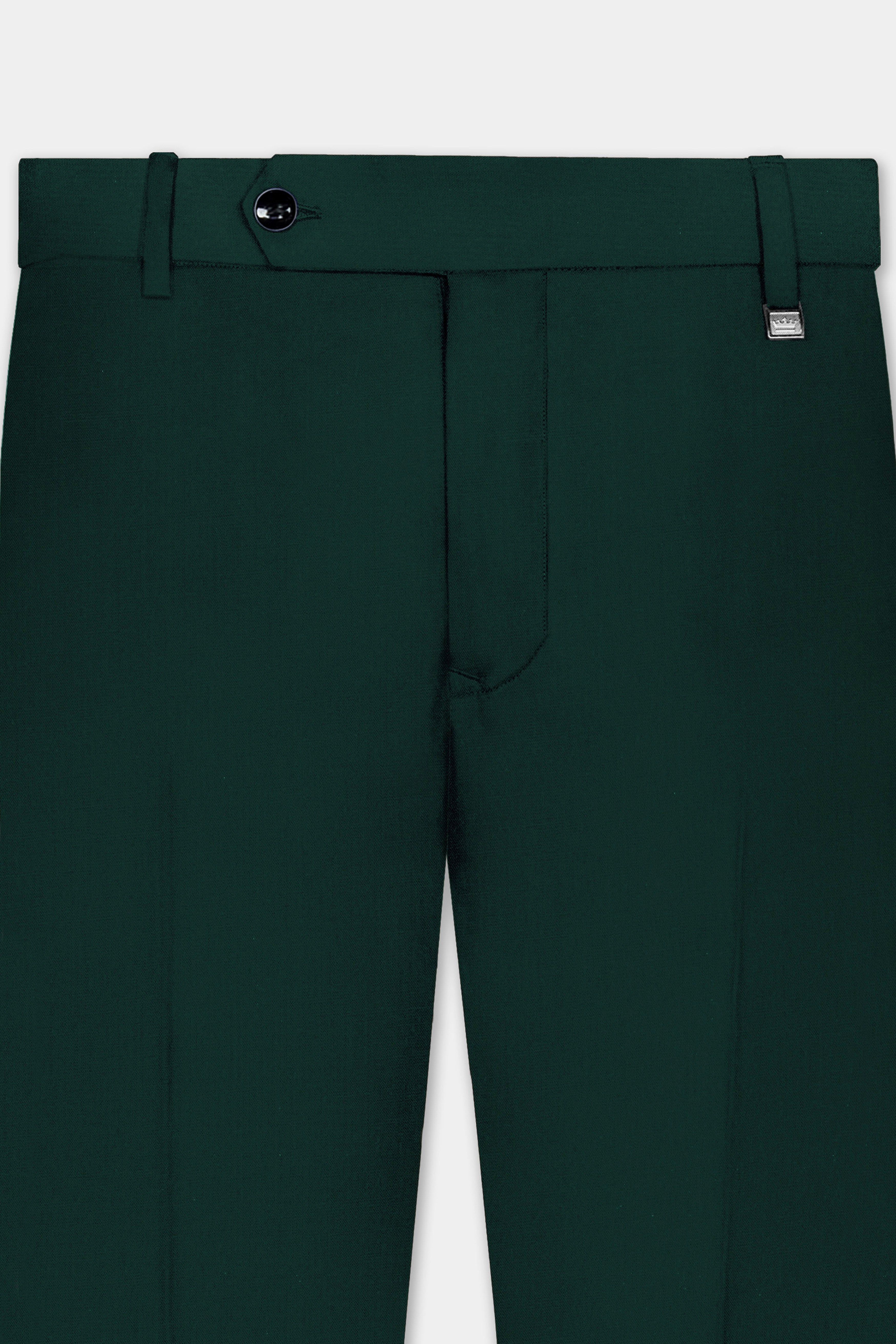 Emerald-Zucchini Green Solid Wool Rich Double Breasted Slight Stretch Suit