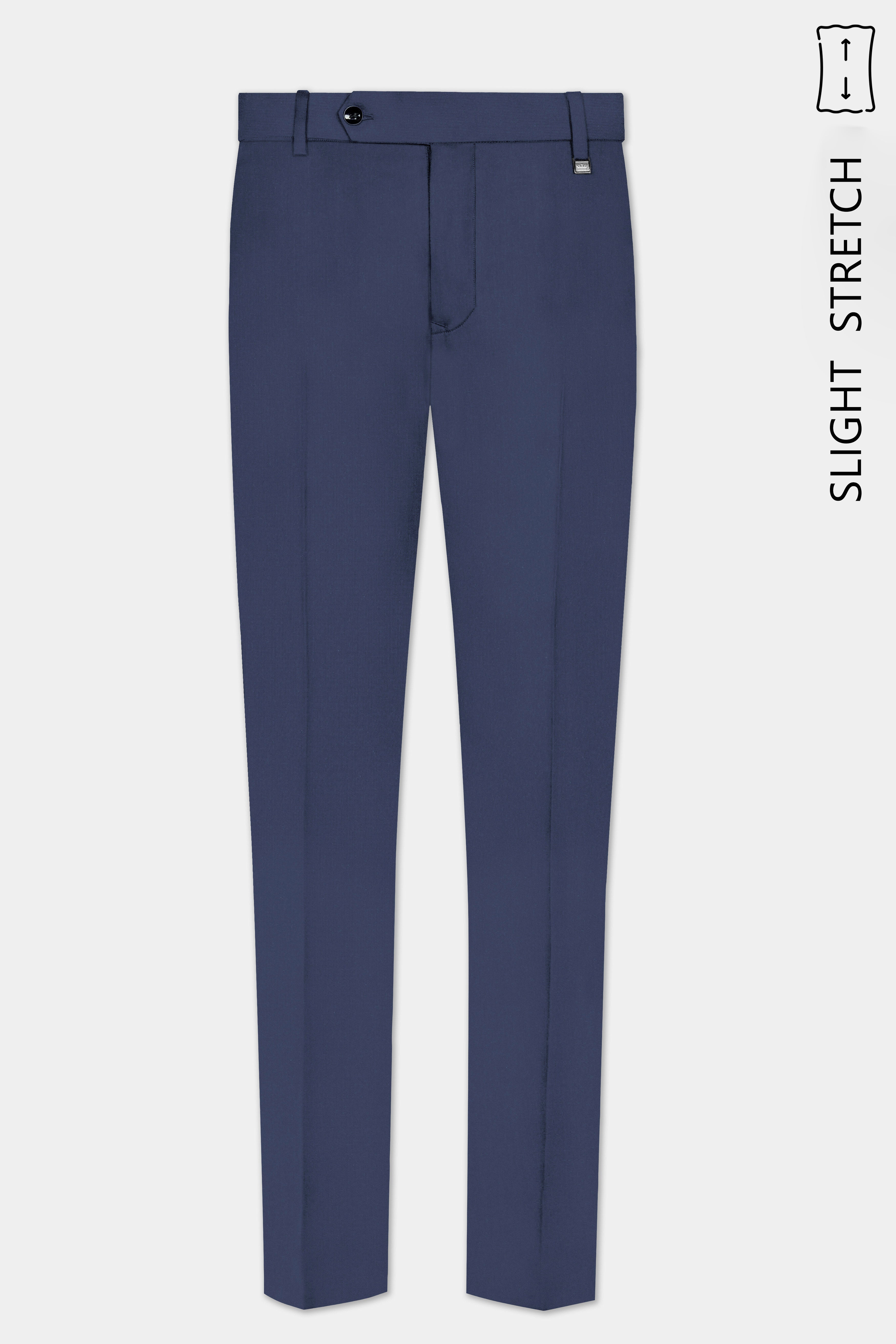 Sapphire-Glaucous Blue Solid Wool Rich Double Breasted Slight Stretch Suit