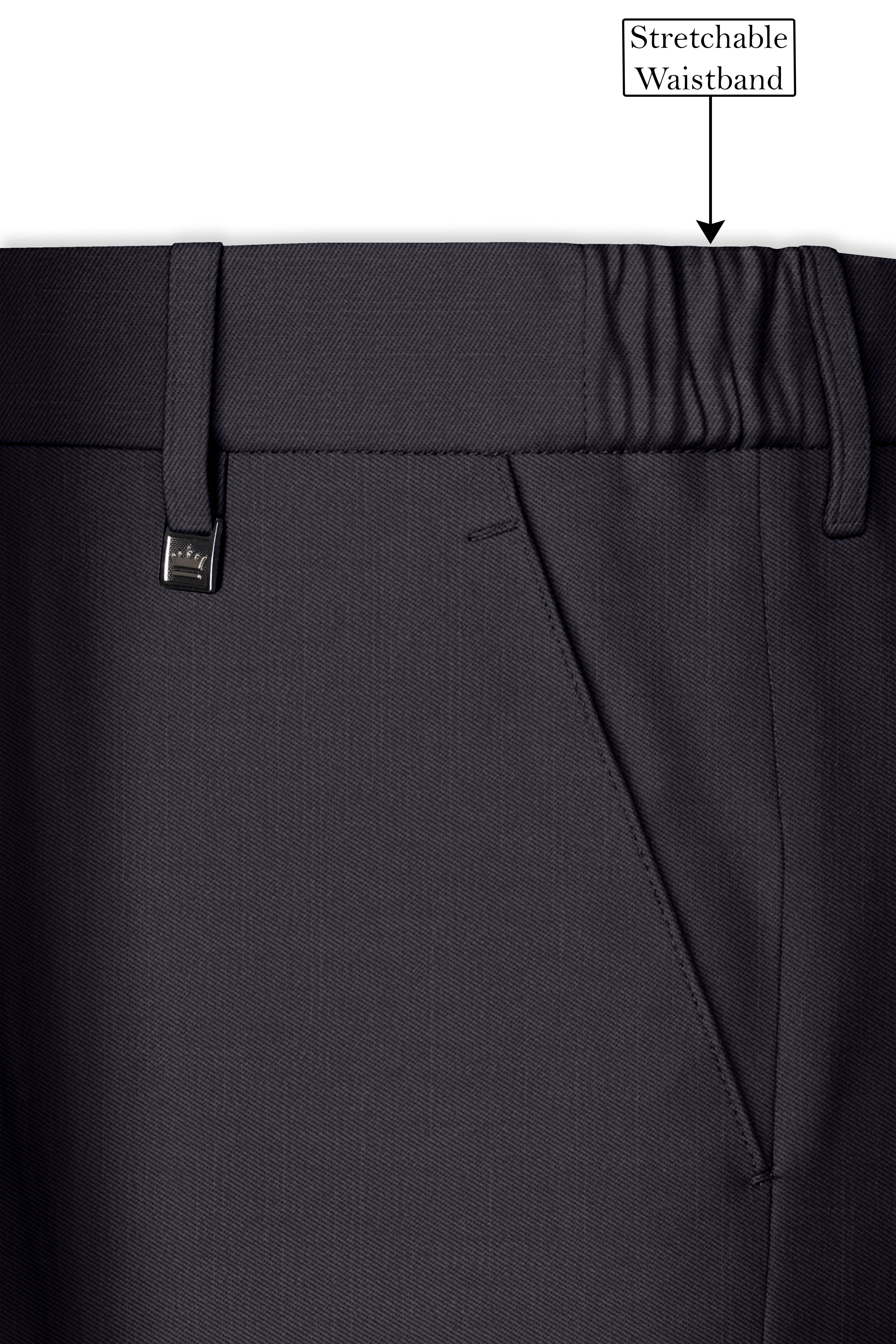 Vogue-Glaucous Gray Solid Wool Rich Double Breasted Slight Stretch Suit