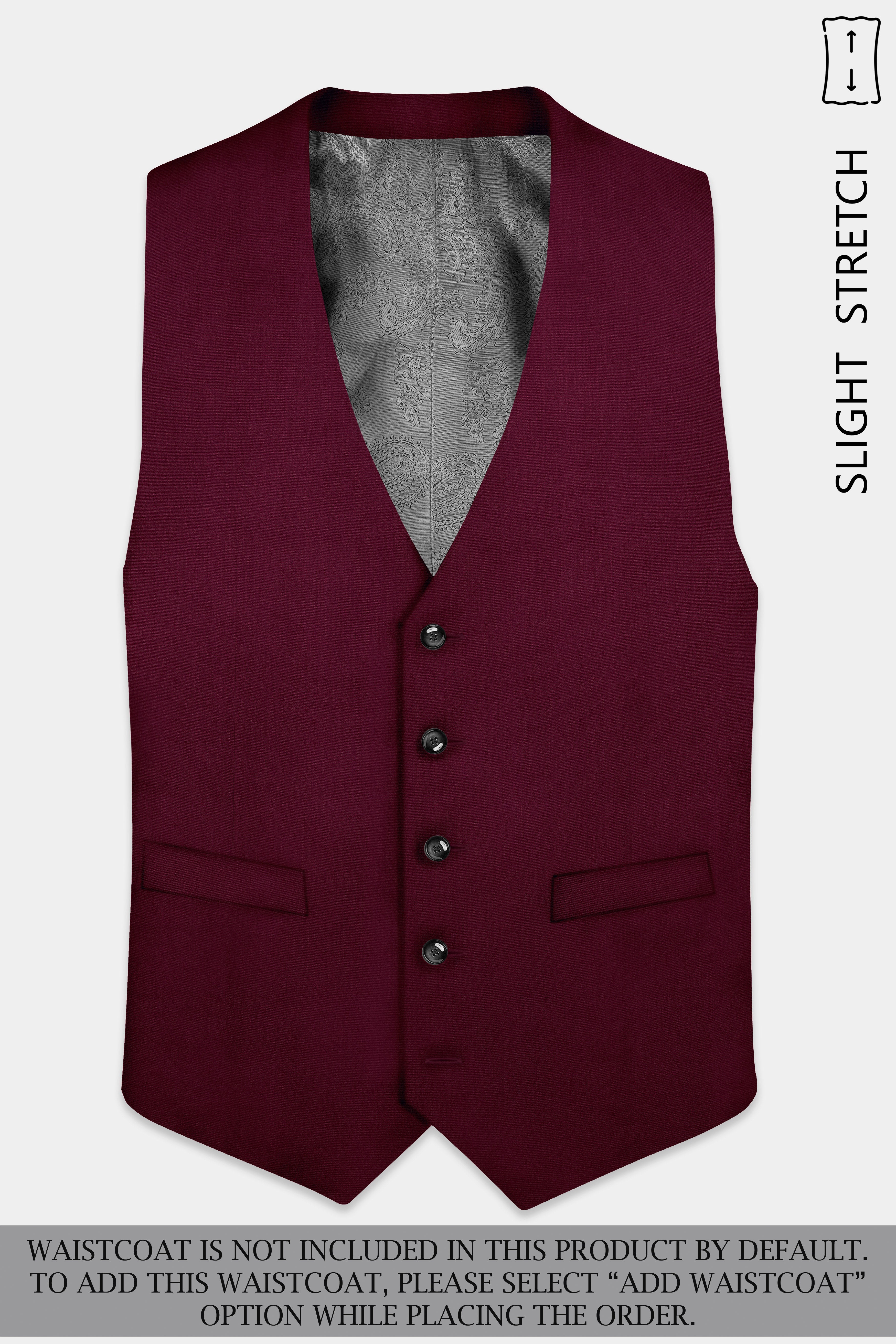 Regal Maroon-Tamarind Solid Wool Rich Double Breasted Slight Stretch Suit