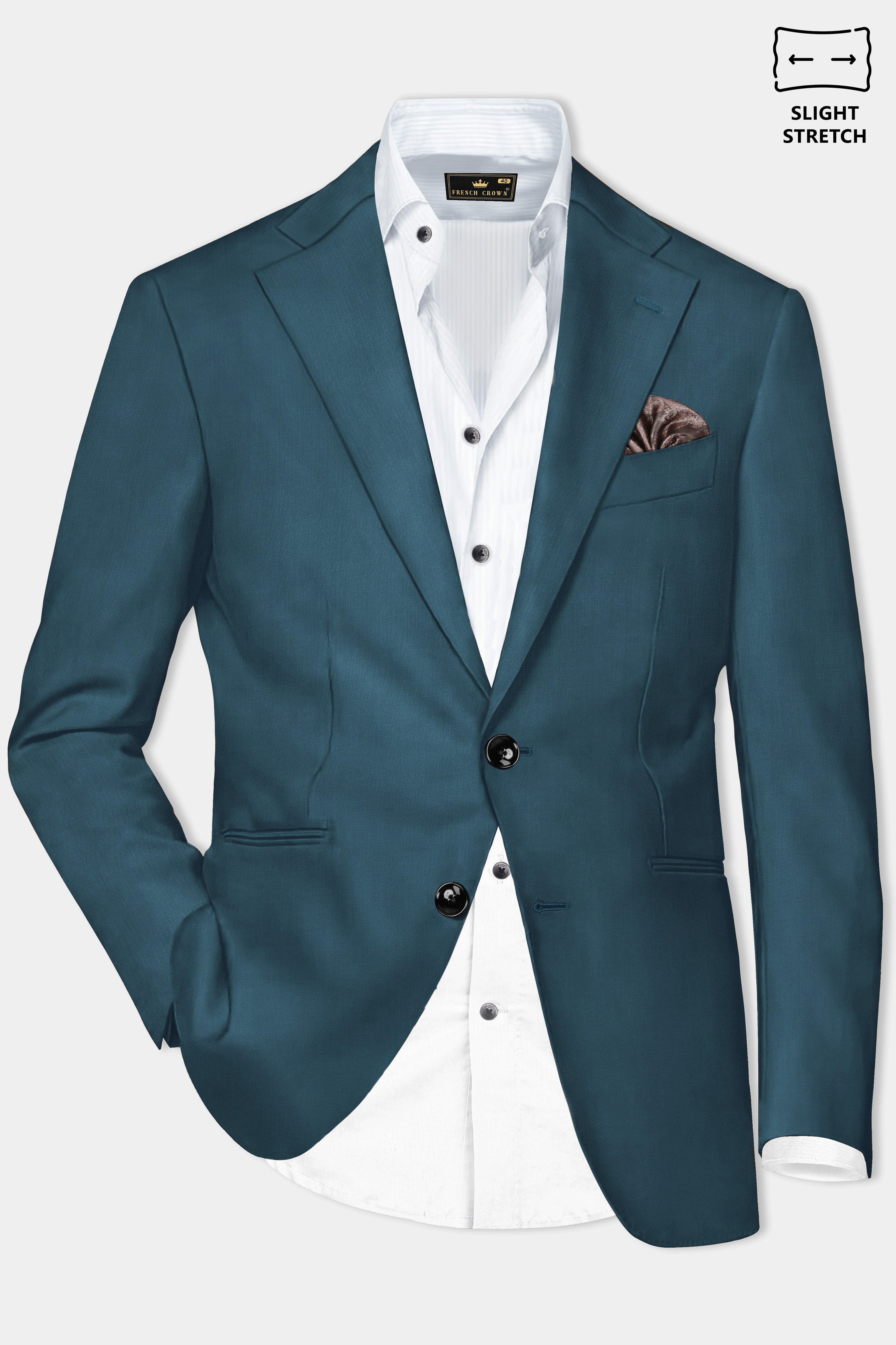 Prestige-Dianne Green Solid Wool Rich Single Breasted Slight Stretch Suit