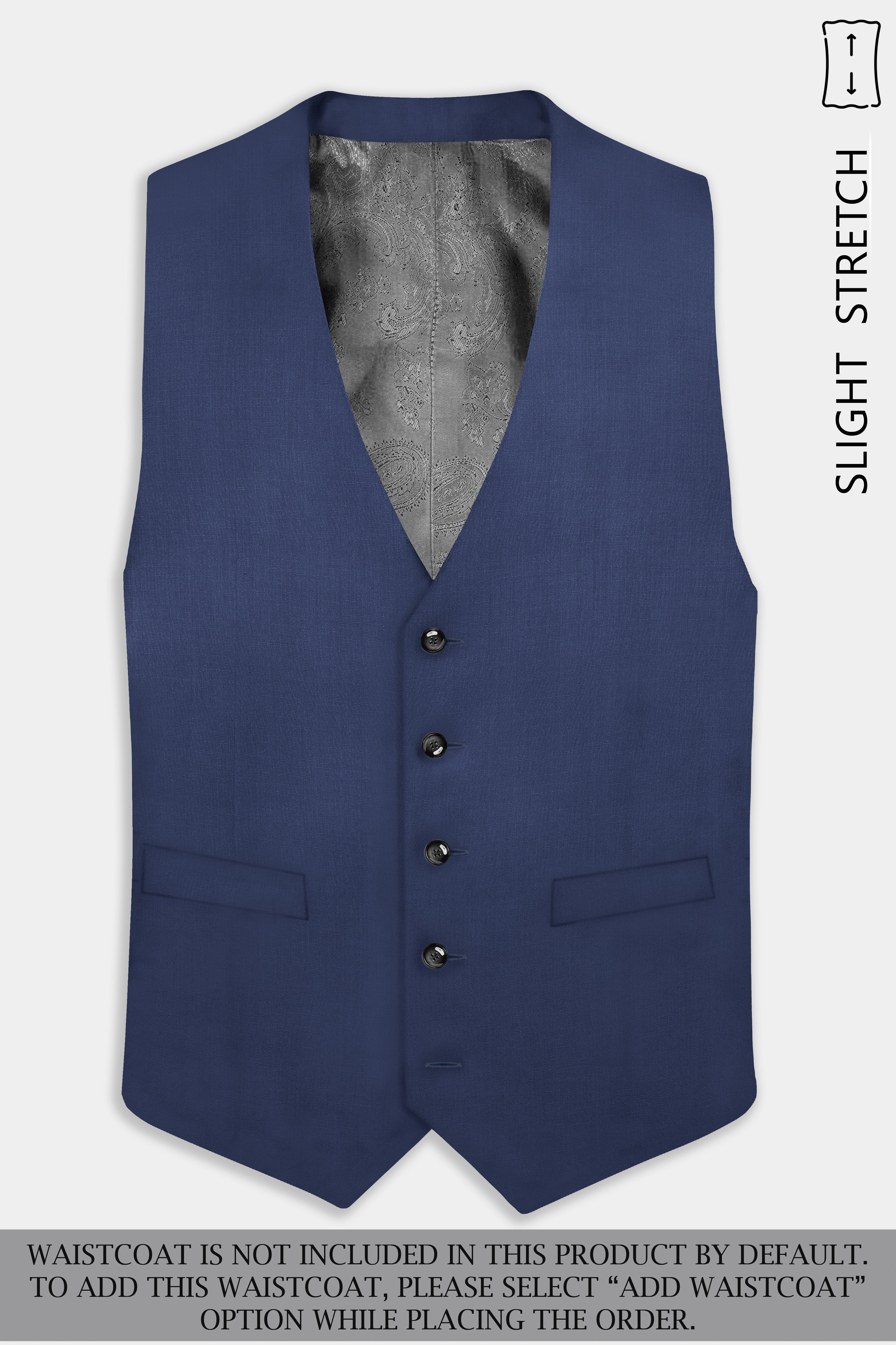 Sapphire-Glaucous Blue Solid Wool Rich Single Breasted Slight Stretch Suit