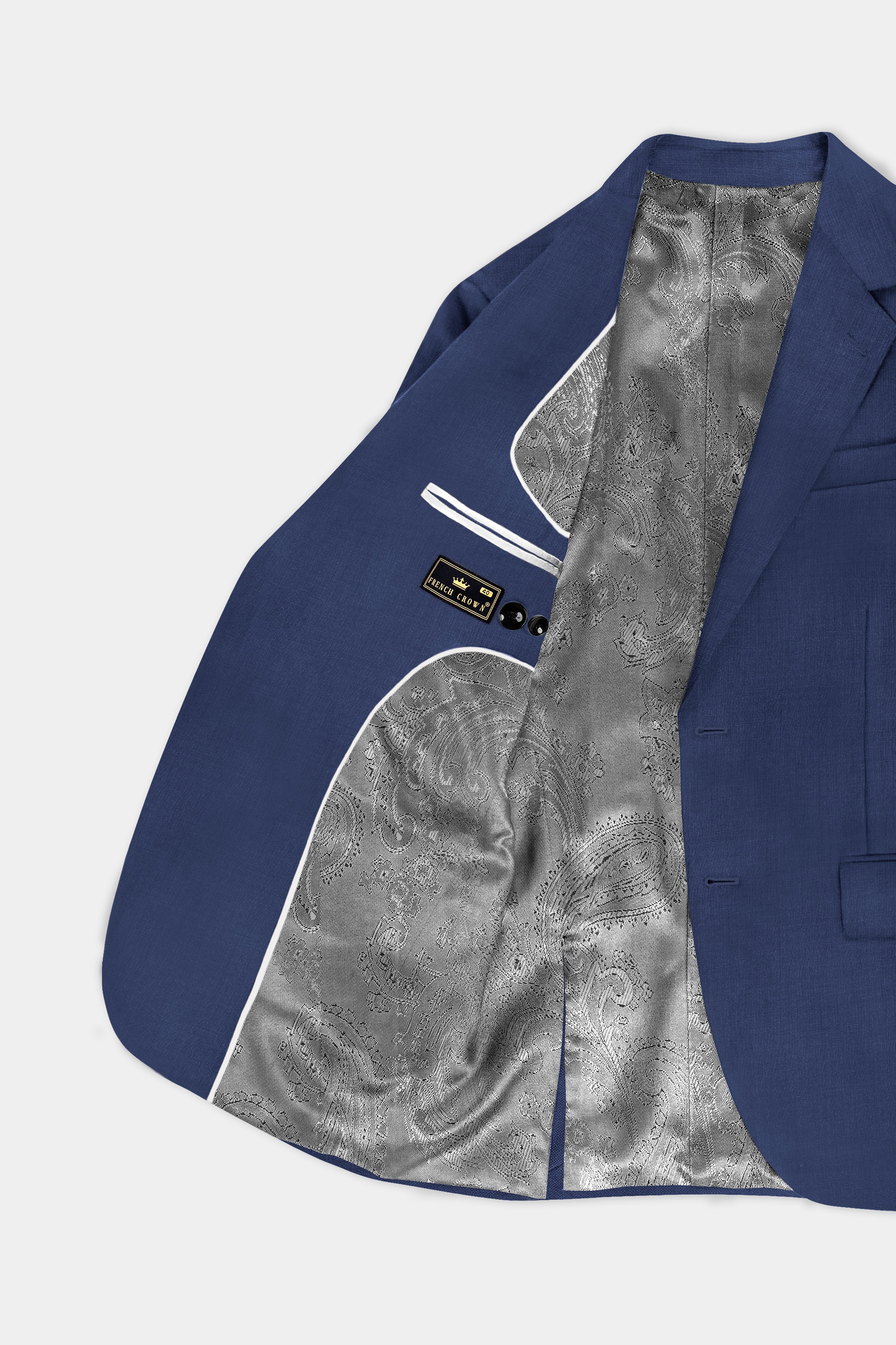 Sapphire-Glaucous Blue Solid Wool Rich Single Breasted Slight Stretch Suit