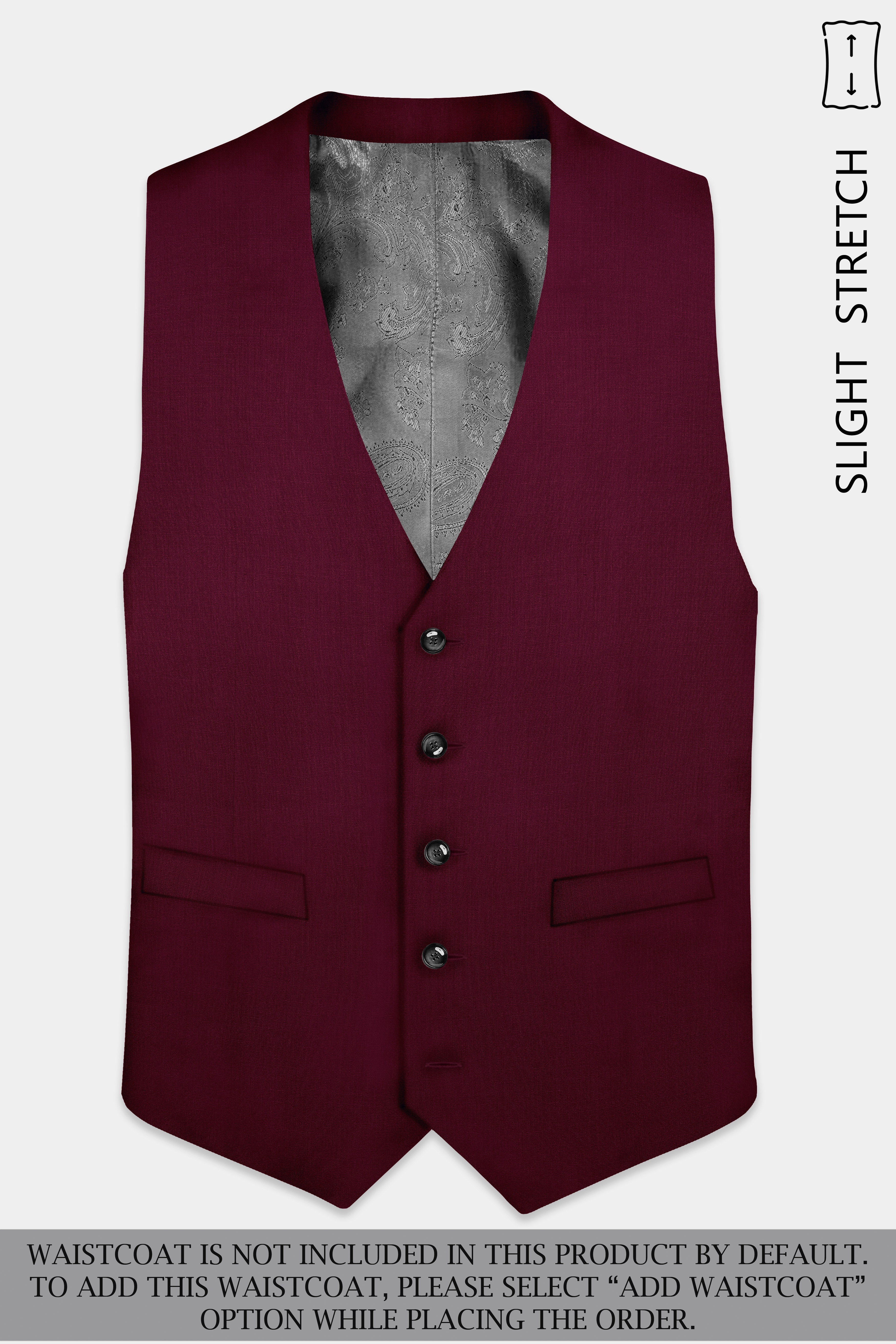 Regal Maroon-Tamarind Solid Wool Rich Single Breasted Slight Stretch Suit