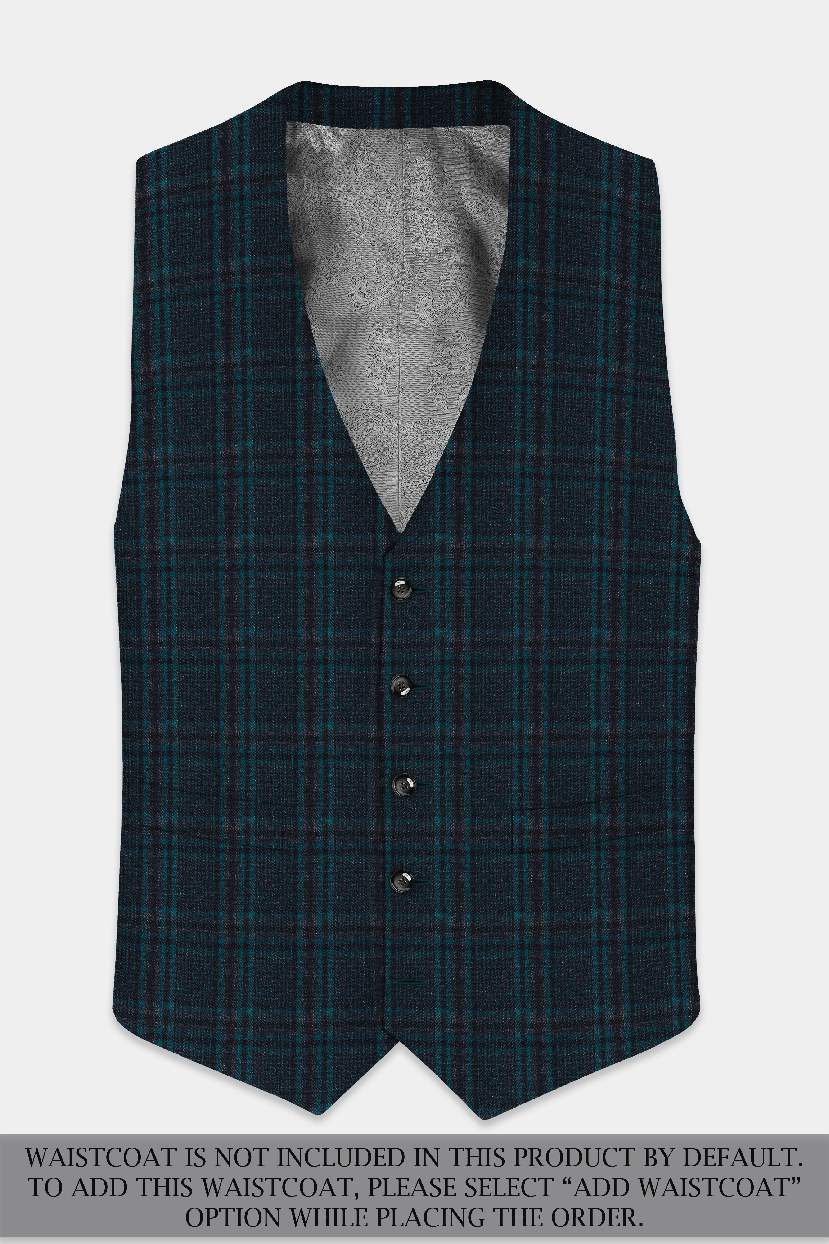 Royale-Cyprus Blue Plaid Tweed Double Breasted Suit