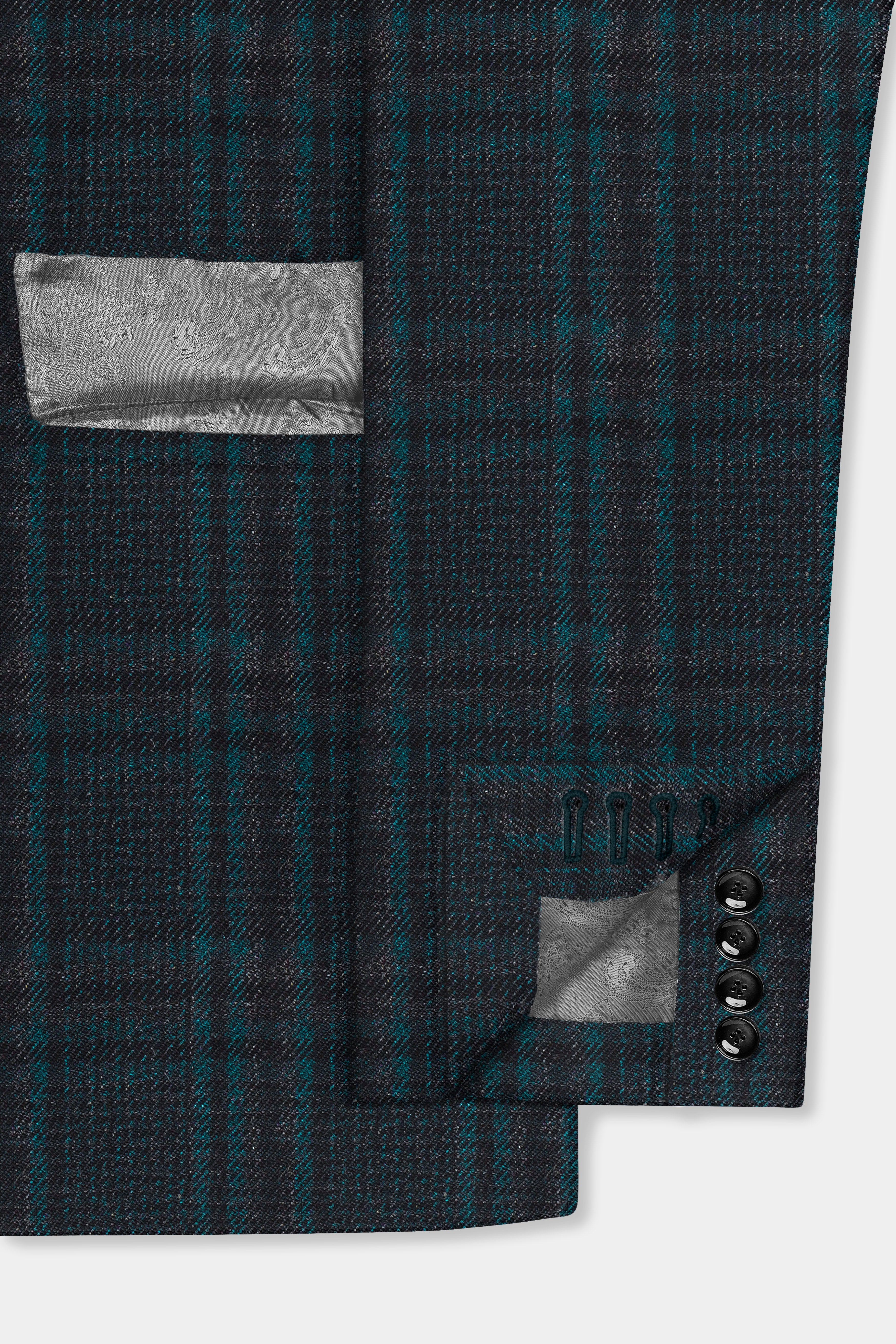 Royale-Cyprus Blue Plaid Tweed Double Breasted Suit