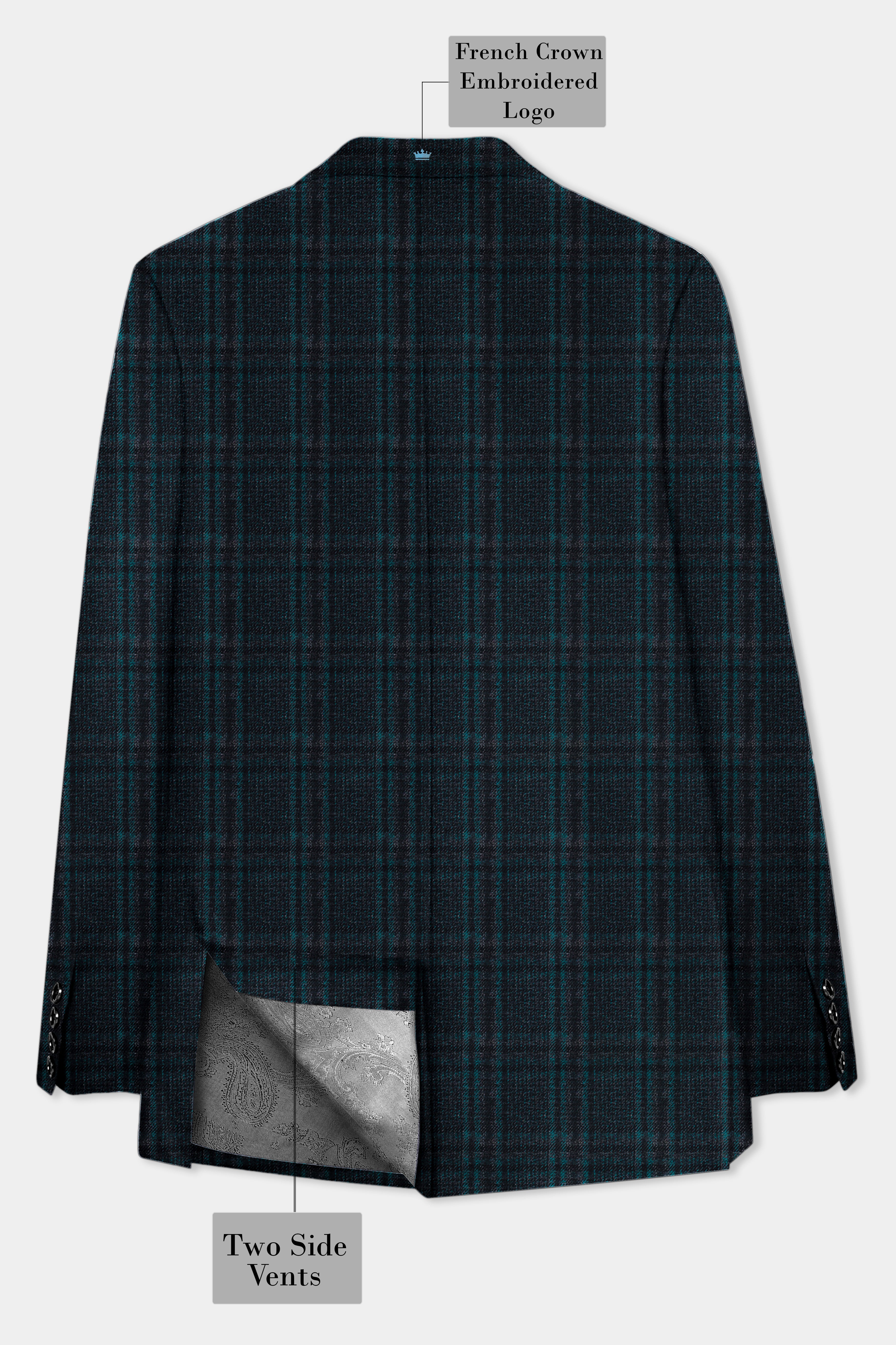 Royale-Cyprus Blue Plaid Tweed Double Breasted Suit