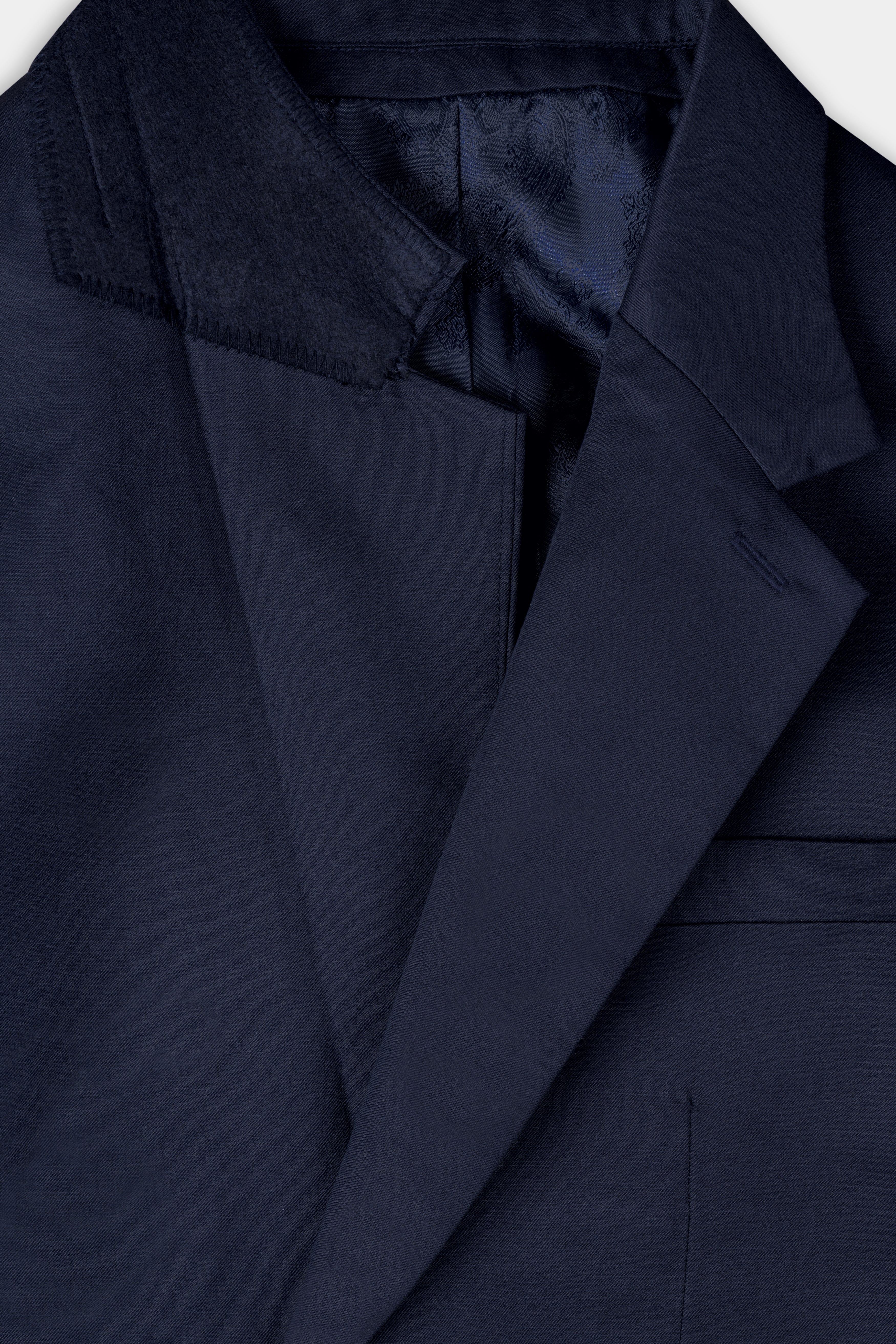 Tealish Blue Hand Painted Subtle Sheen Wool Blend Suit