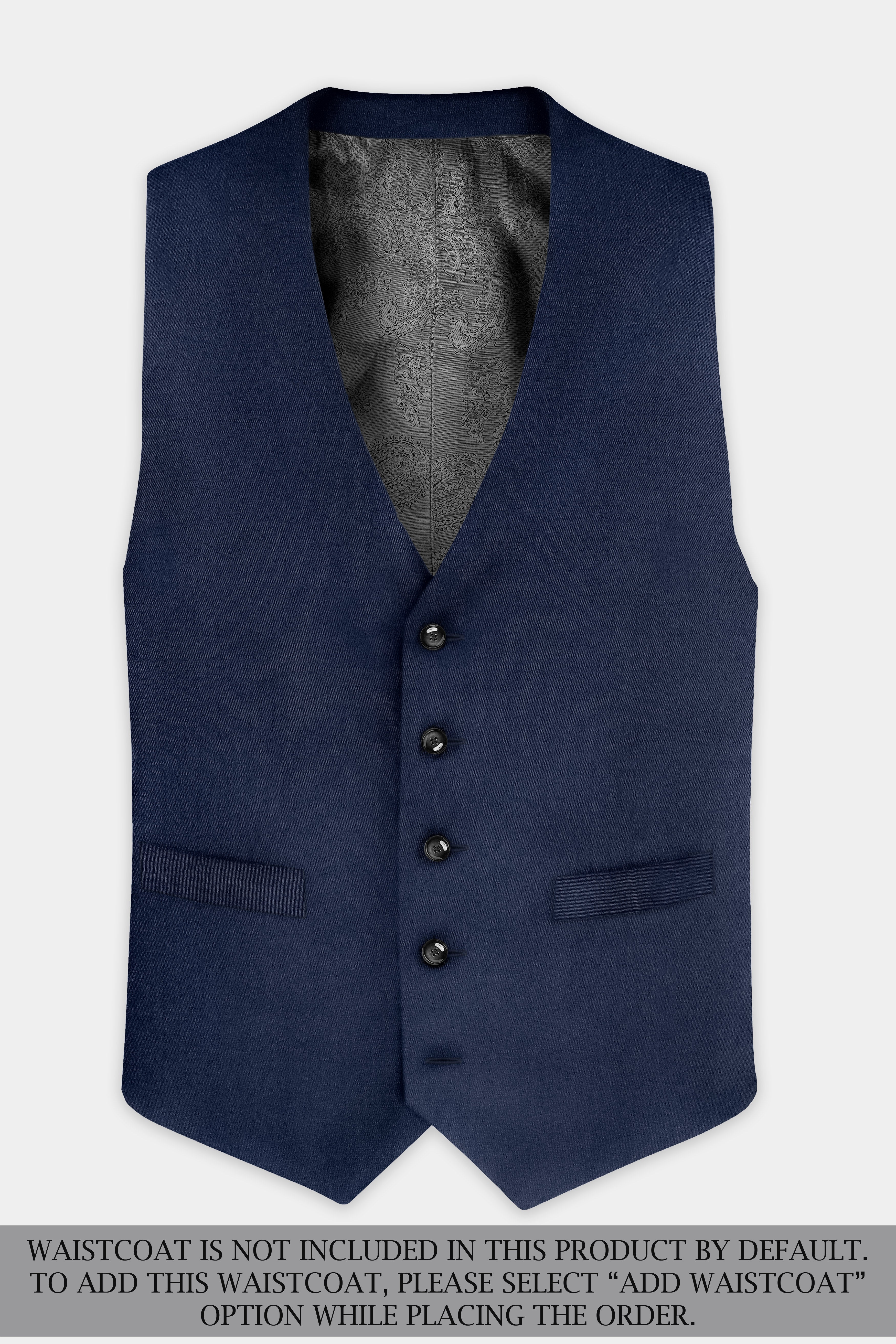 Navy Subtle Sheen Wool Blend Suit