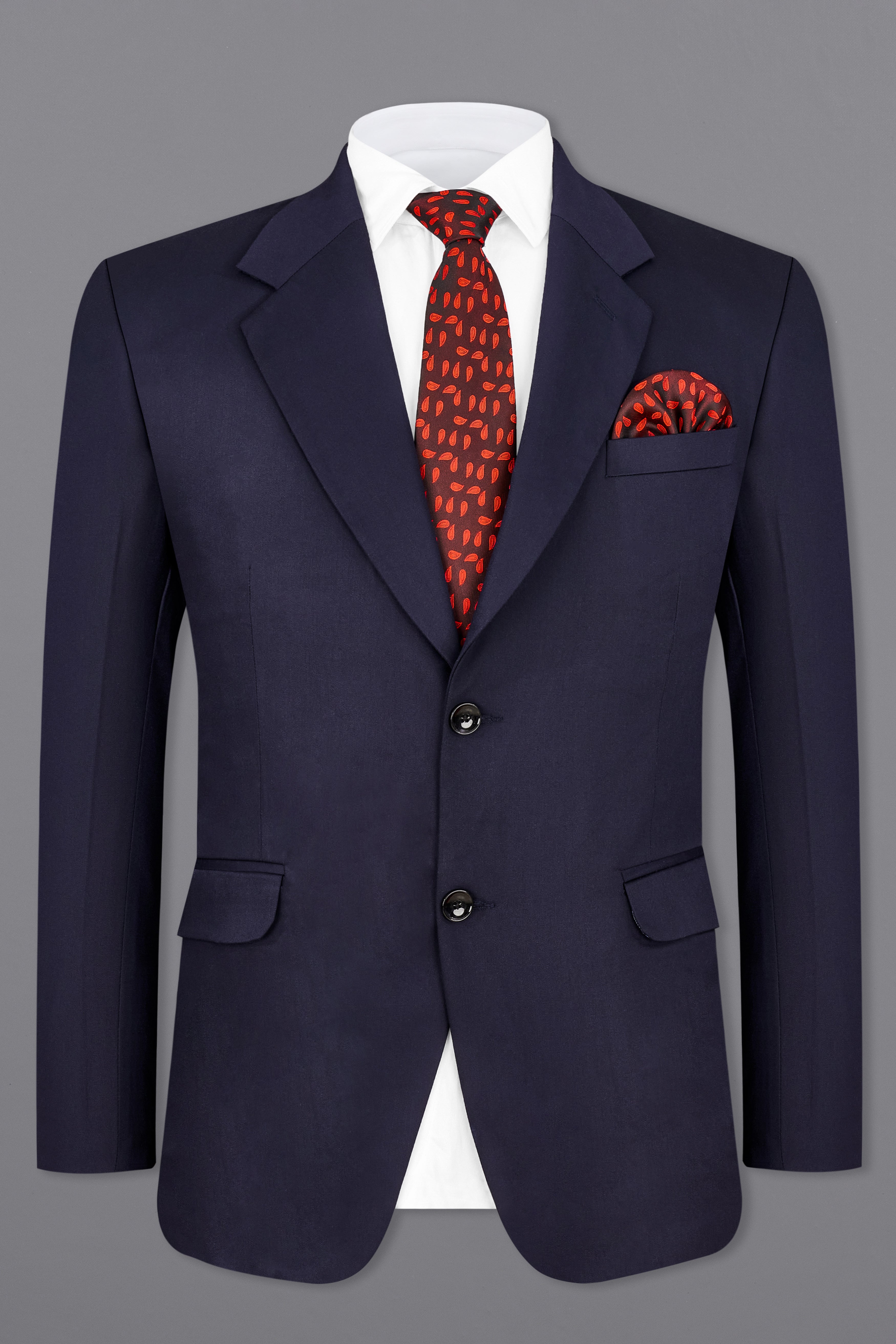 Navy Subtle Sheen Wool Blend Suit