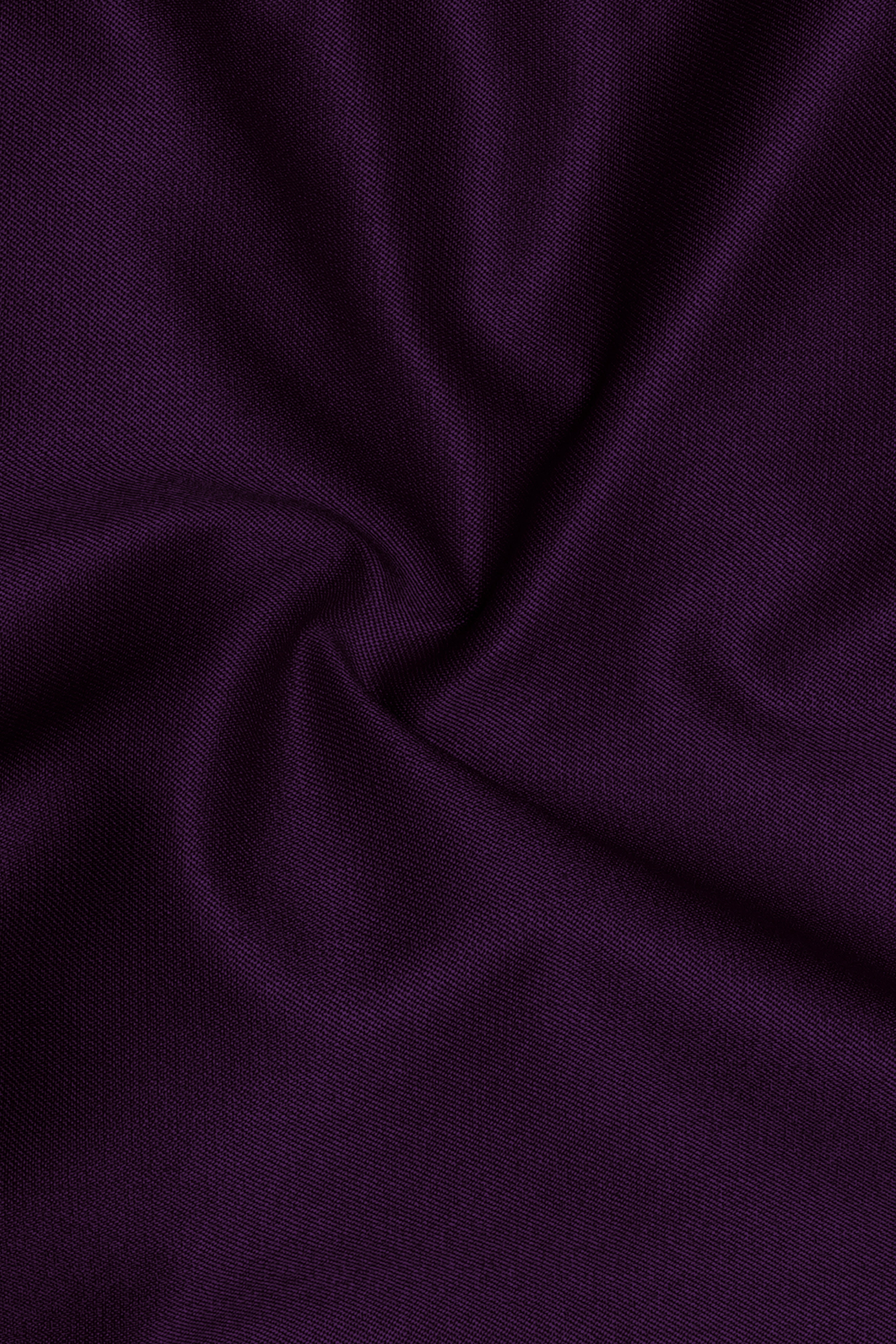 Regal Plum-Eggplant Purple Solid Wool Rich Bandhgala Slight Stretch Suit