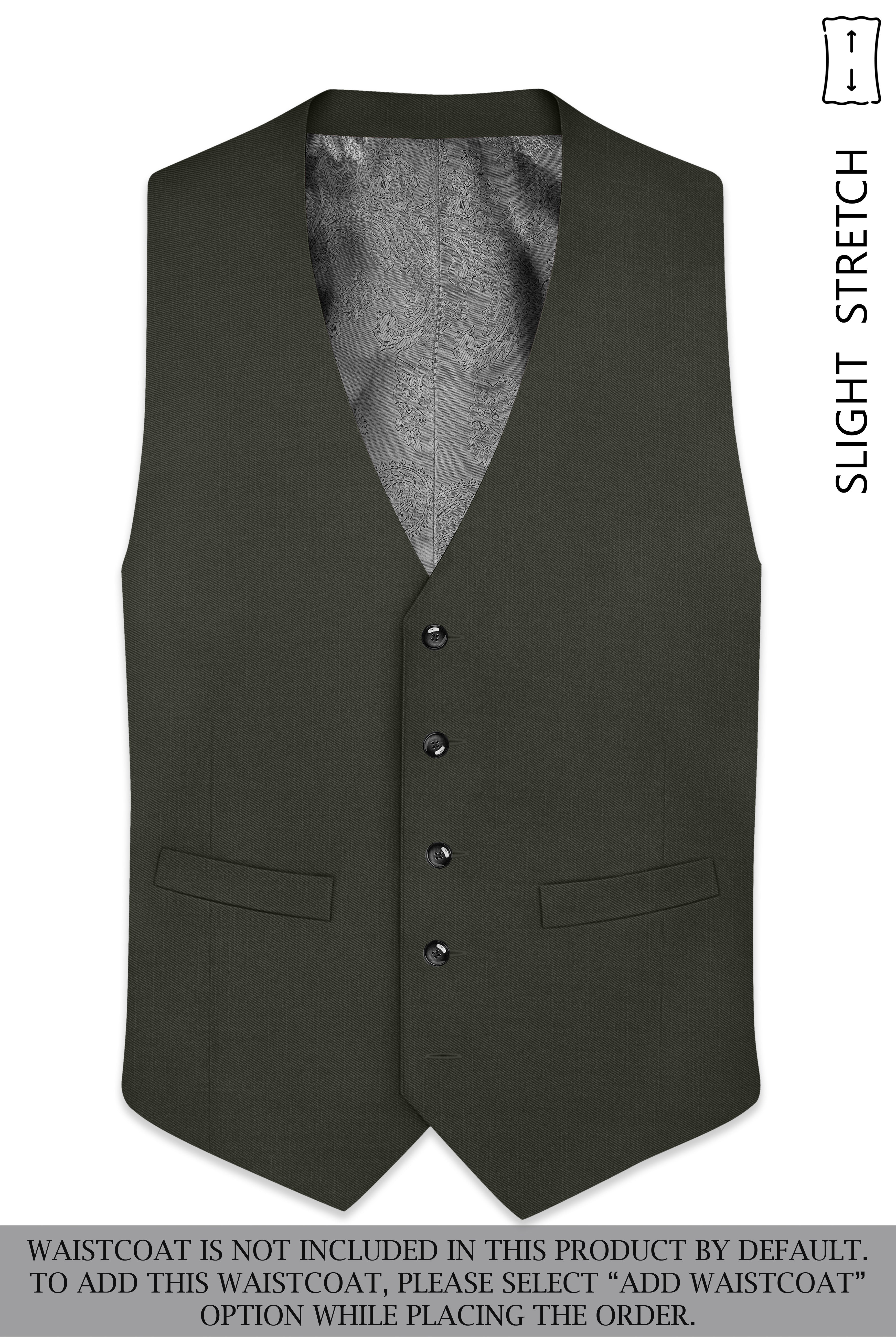 Verdant Majesty-Juniper Green Solid Wool Rich Tuxedo Slight Stretch Suit
