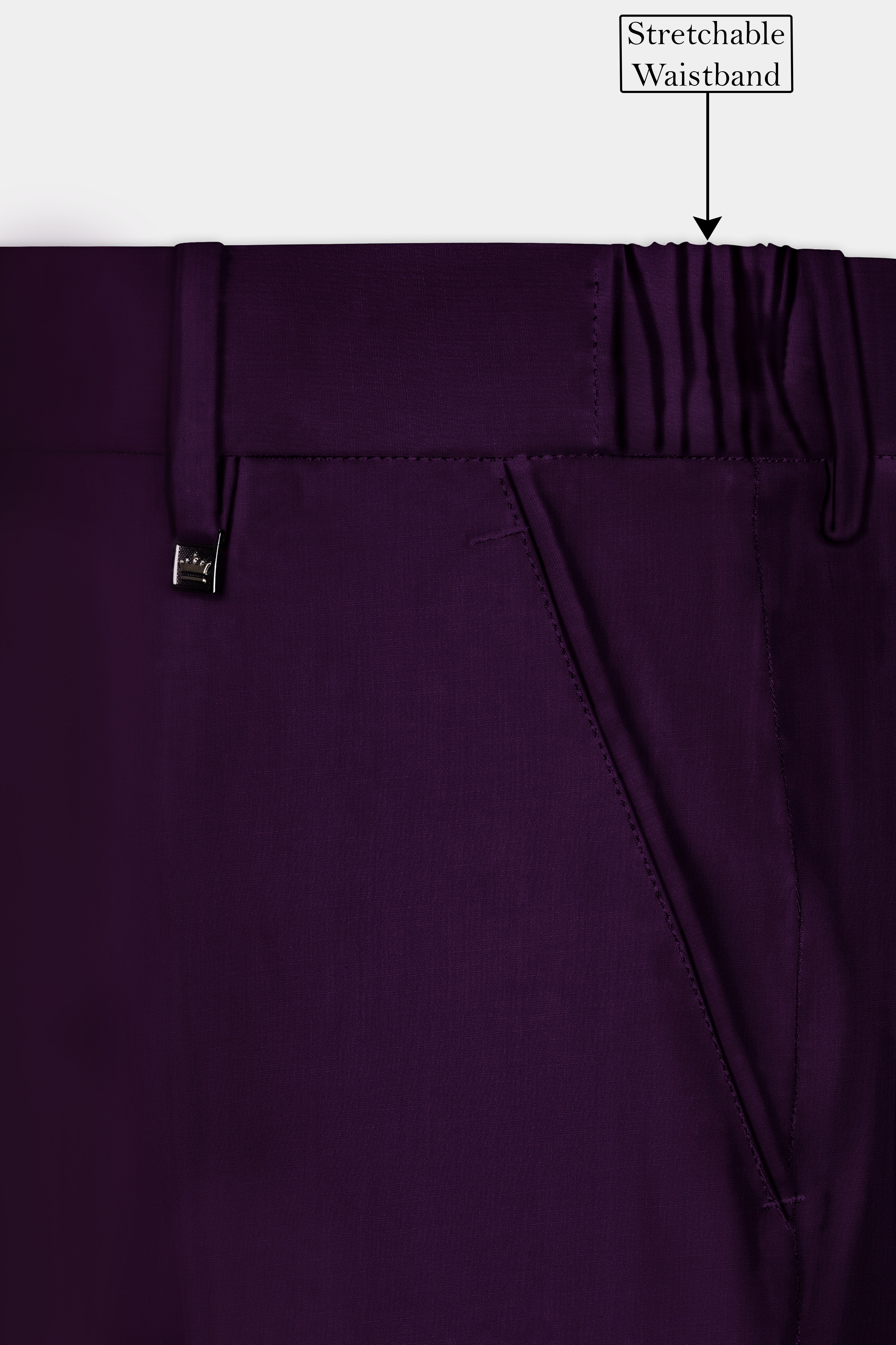 Regal Plum-Eggplant Purple Solid Wool Rich Tuxedo Slight Stretch Suit