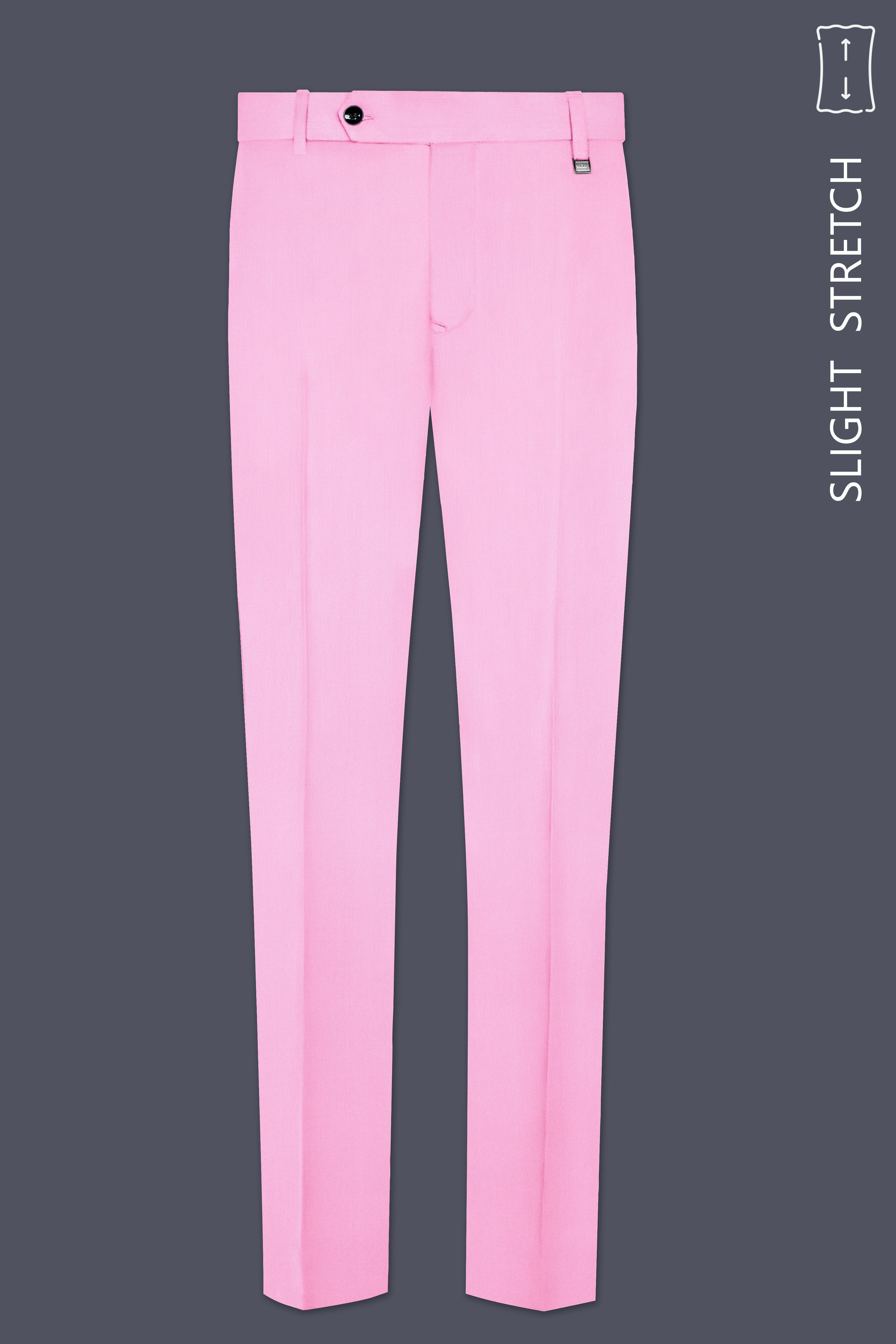 Rosé Reverie-Pestel Pink Solid Wool Rich Tuxedo Slight Stretch Suit