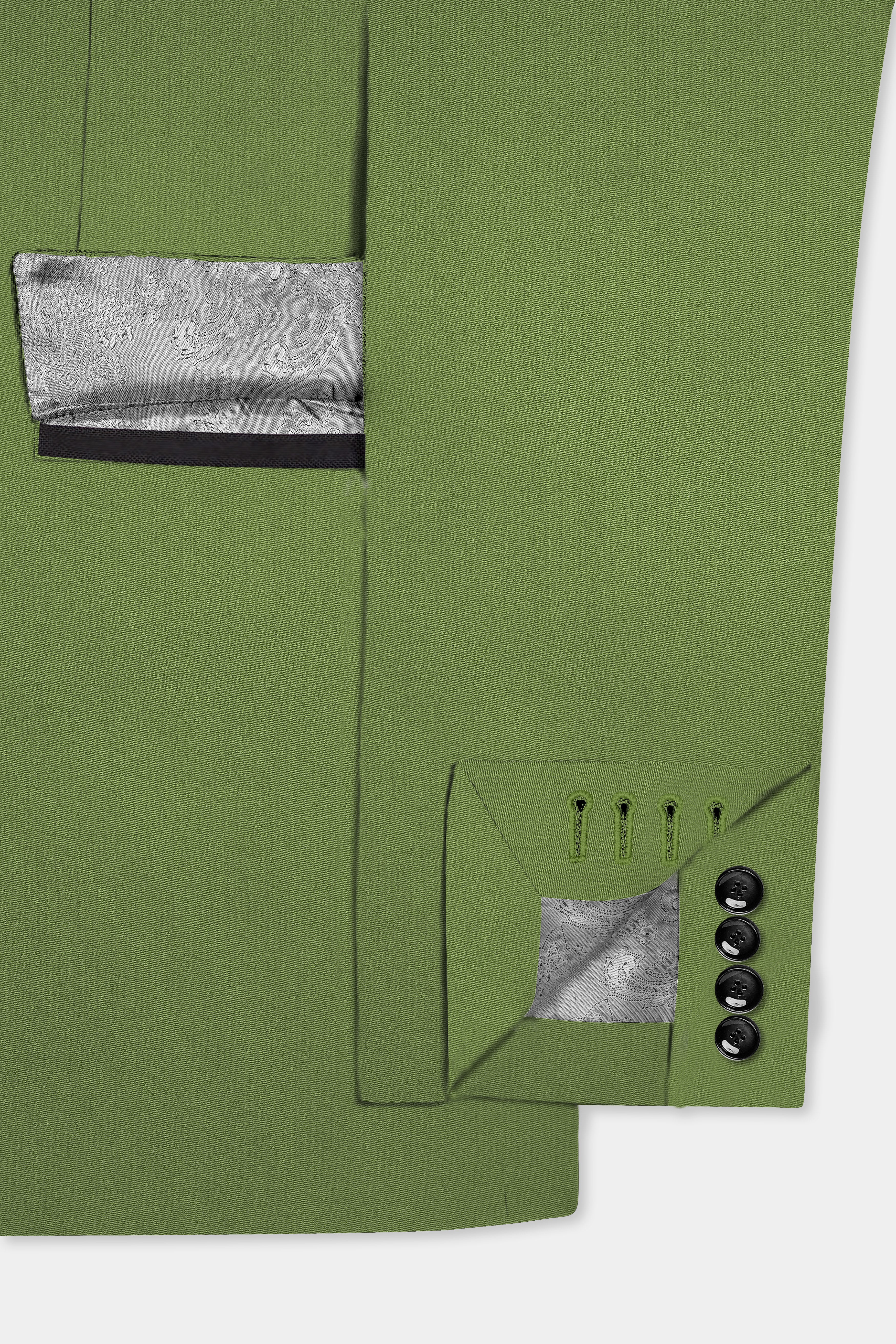 Sage Regal-Dingley Green Solid Wool Rich Tuxedo Slight Stretch Suit