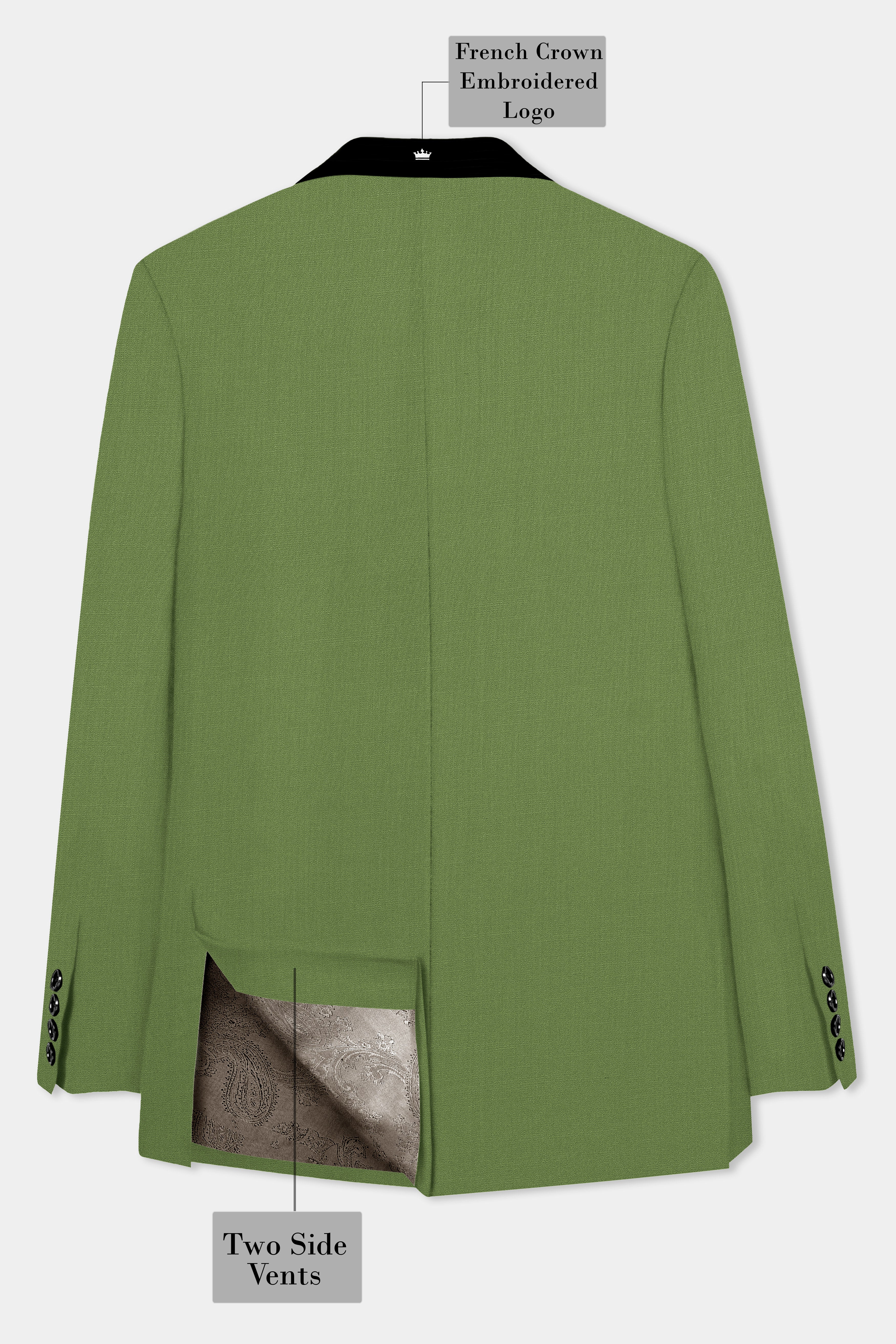 Sage Regal-Dingley Green Solid Wool Rich Tuxedo Slight Stretch Suit