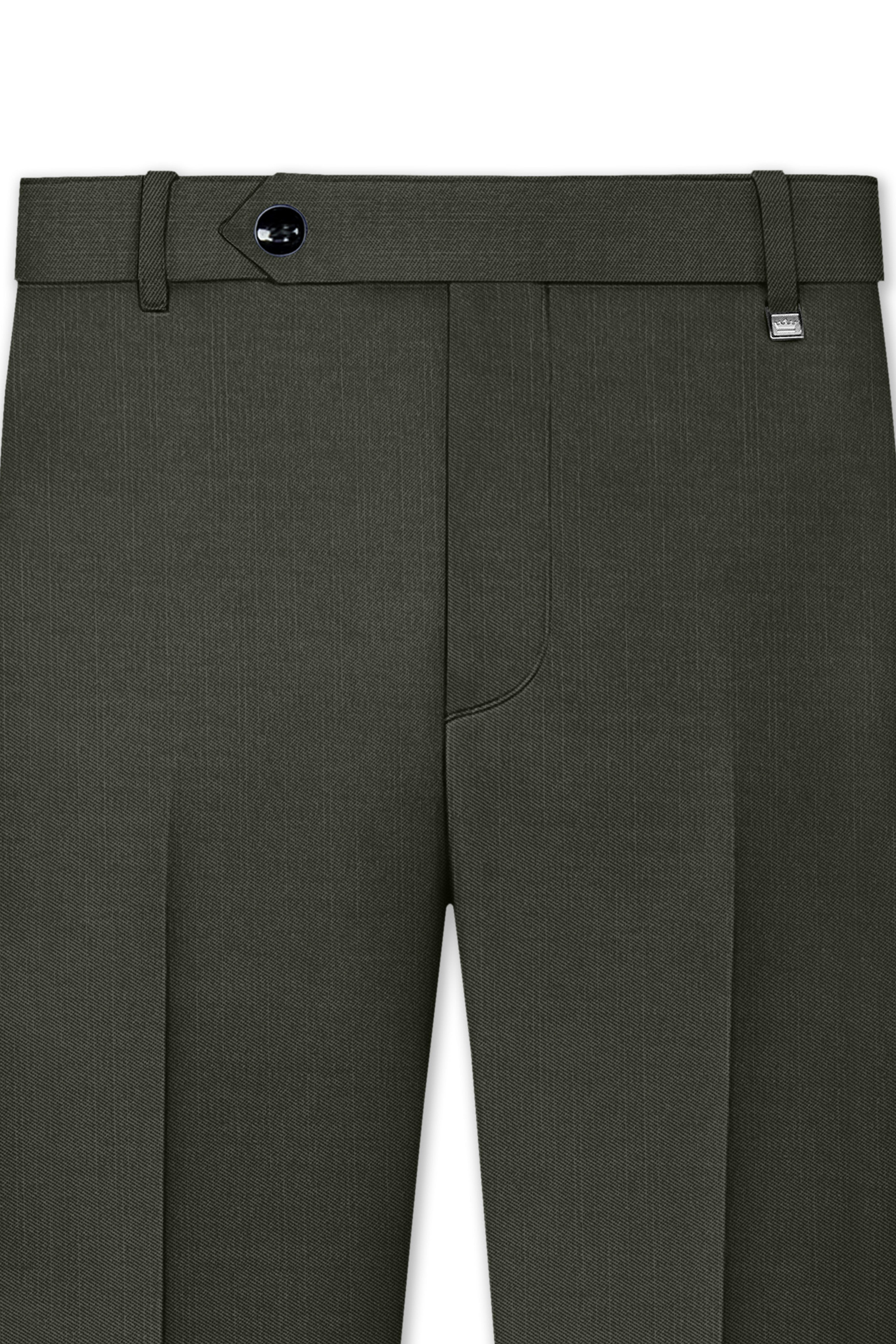 Verdant Majesty-Juniper Green Solid Wool Rich Peak Lapel Tuxedo Slight Stretch Suit