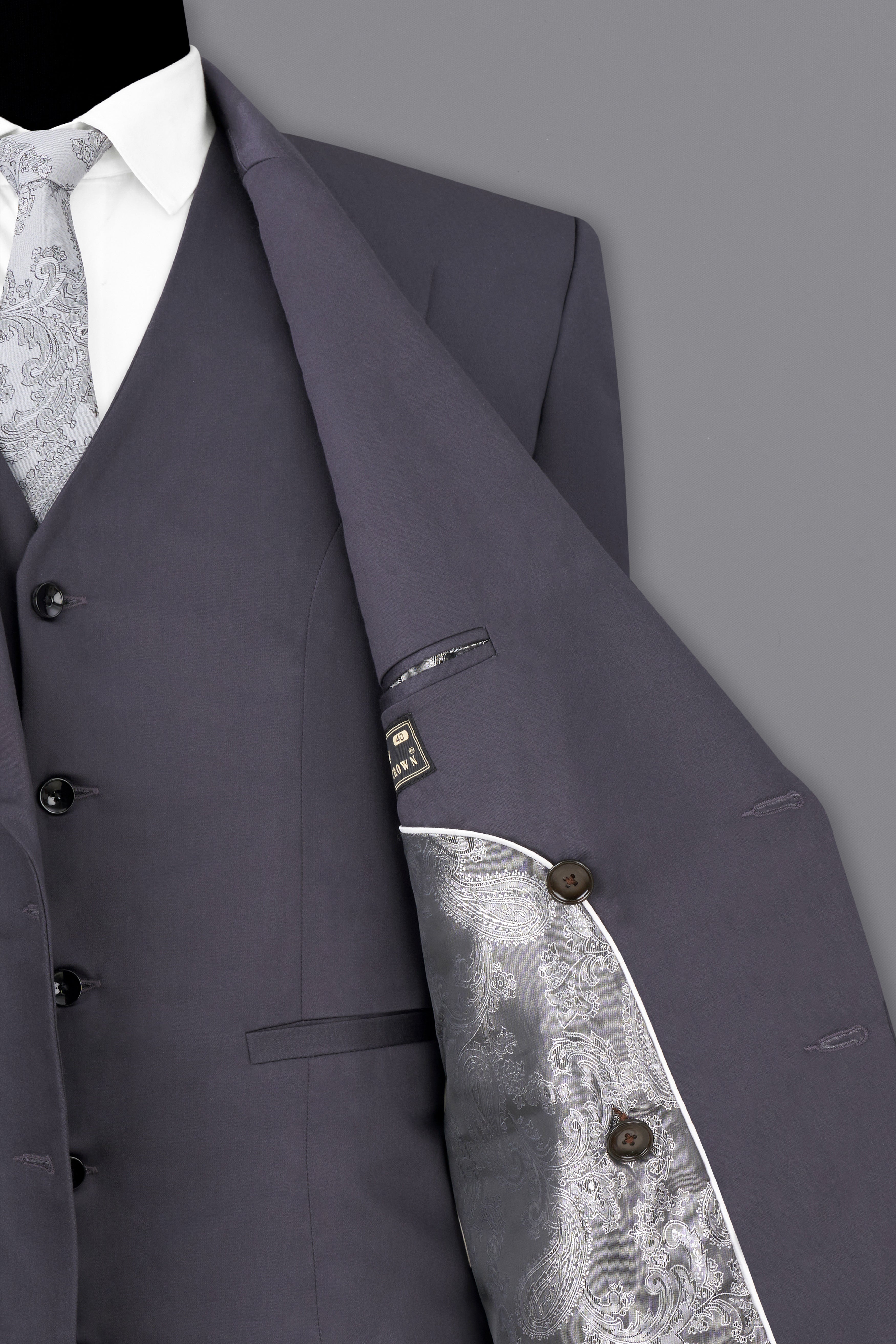 Porpoise Grey Subtle Sheen Wool Blend Double Breasted Suit