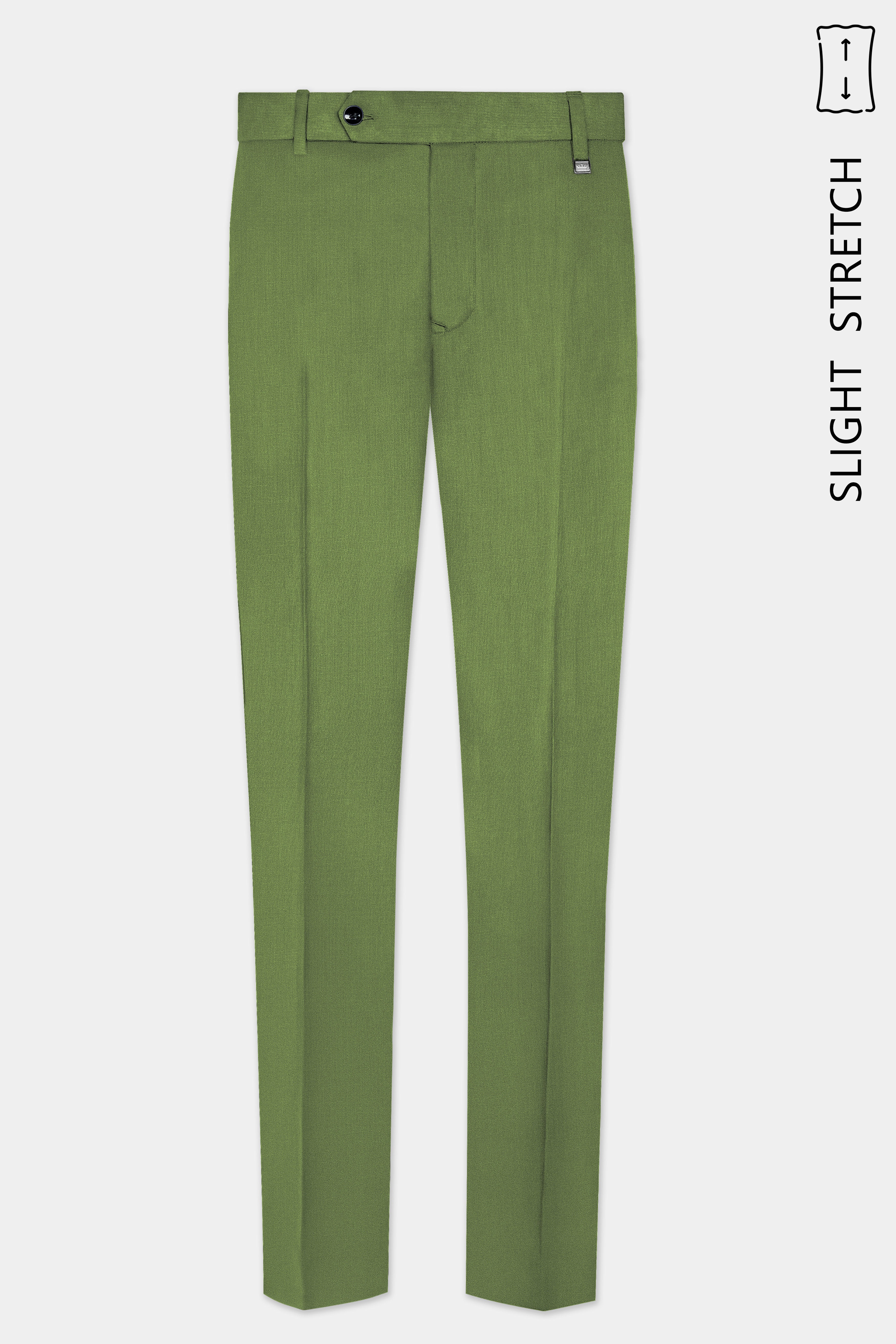 Sage Regal-Dingley Green Solid Wool Rich Cross Placket Bandhgala Slight Stretch Suit