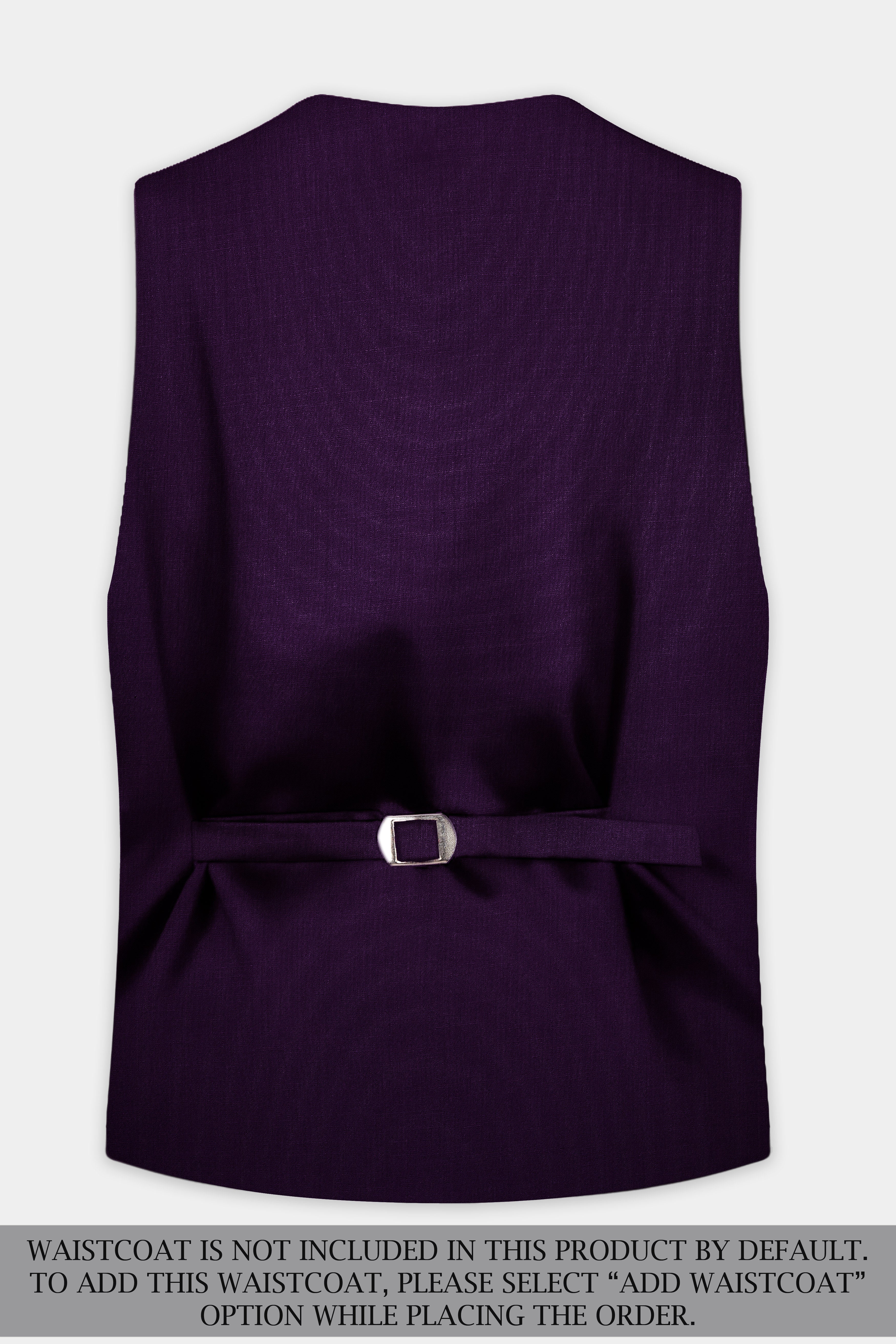 Regal Plum-Eggplant Purple Solid Wool Rich Double Breasted Stretchable traveler Suit
