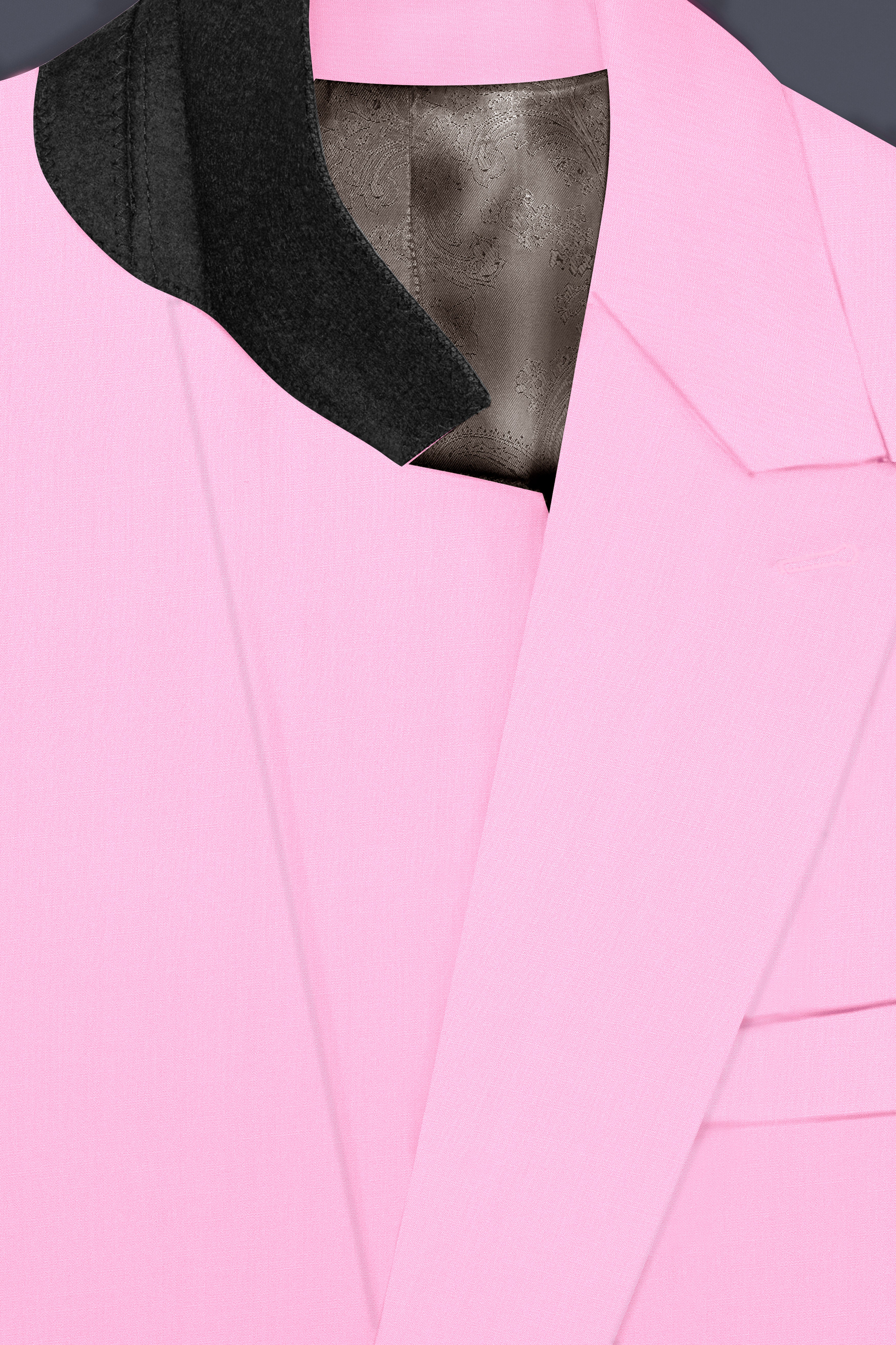 Rosé Reverie-Pestel Pink Solid Wool Rich Double Breasted Slight Stretch Suit