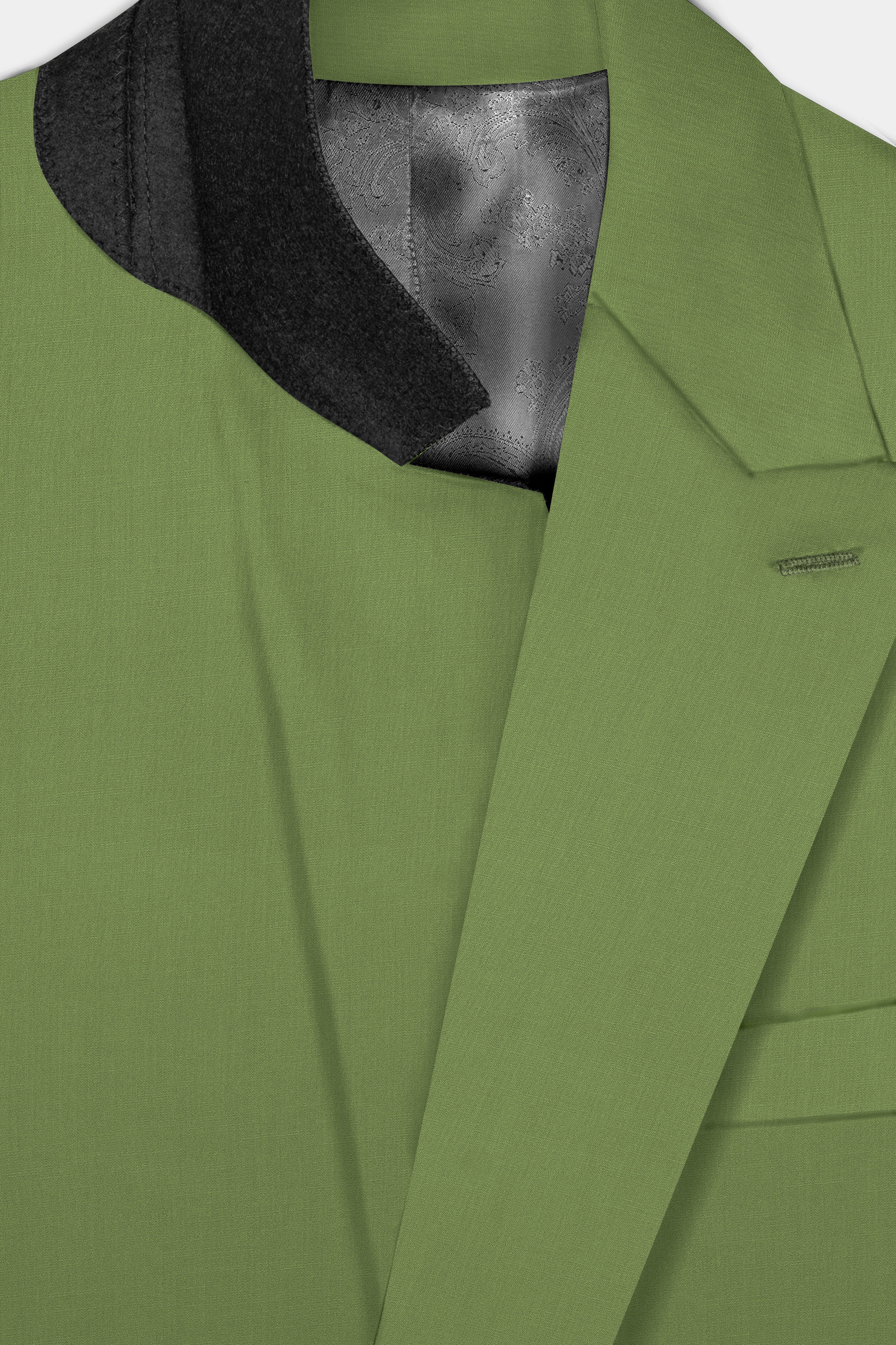 Sage Regal-Dingley Green Solid Wool Rich Double Breasted Slight Stretch Suit