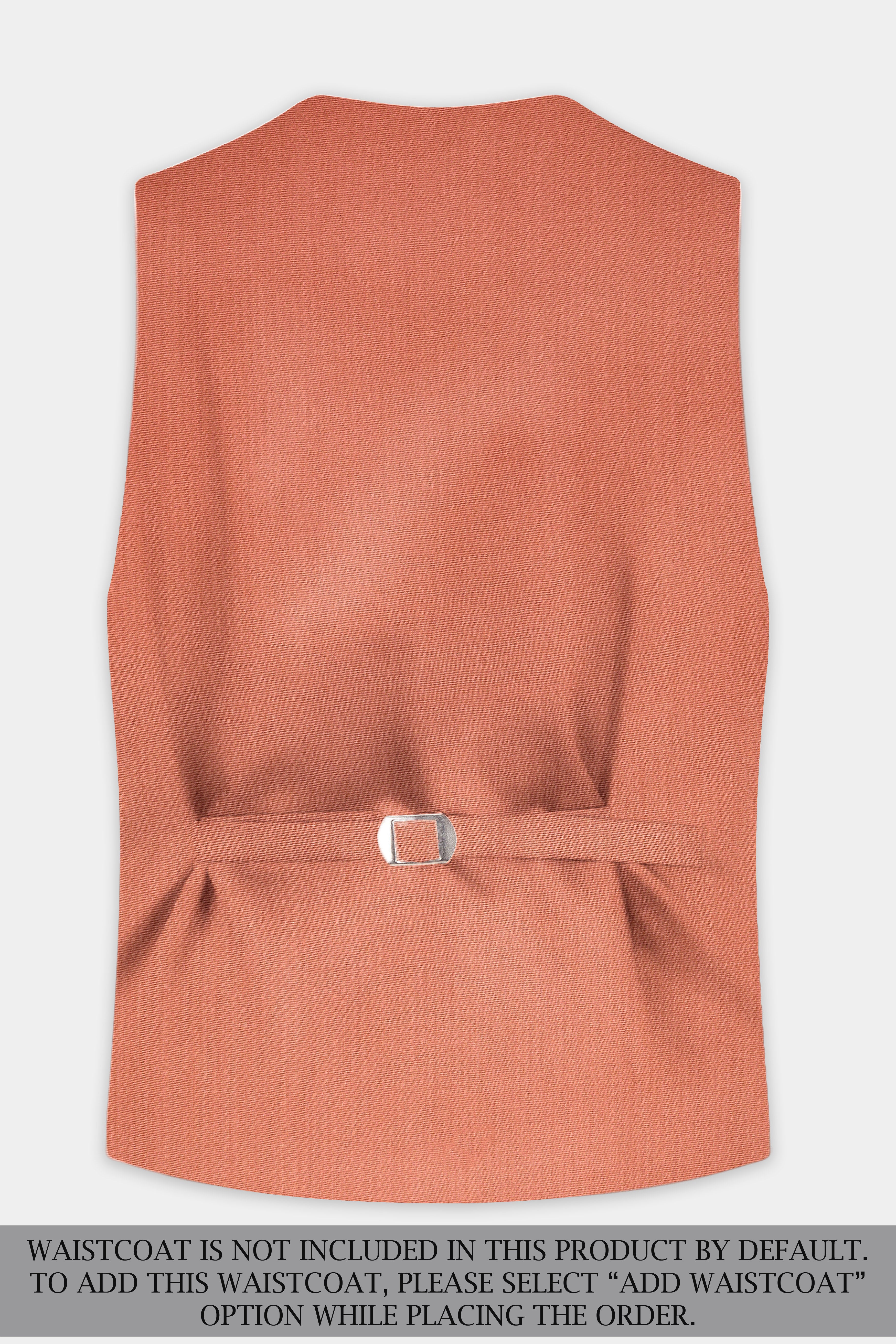 Spiced Sunset-Salmon Orange Solid Wool Rich Double Breasted Slight Stretch Suit