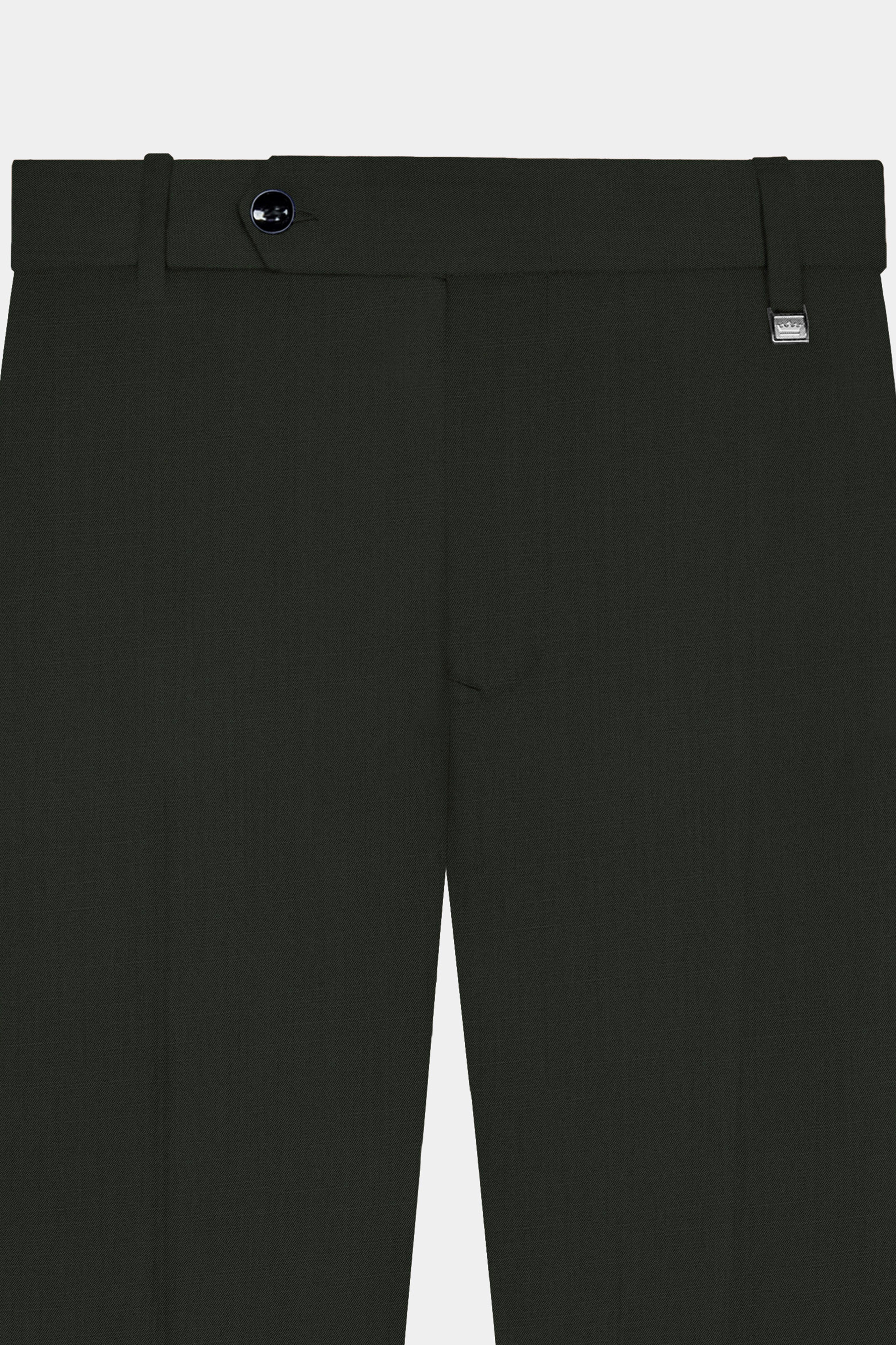 Verdant Majesty-Juniper Green Solid Wool Rich Single Breasted Slight Stretch Suit