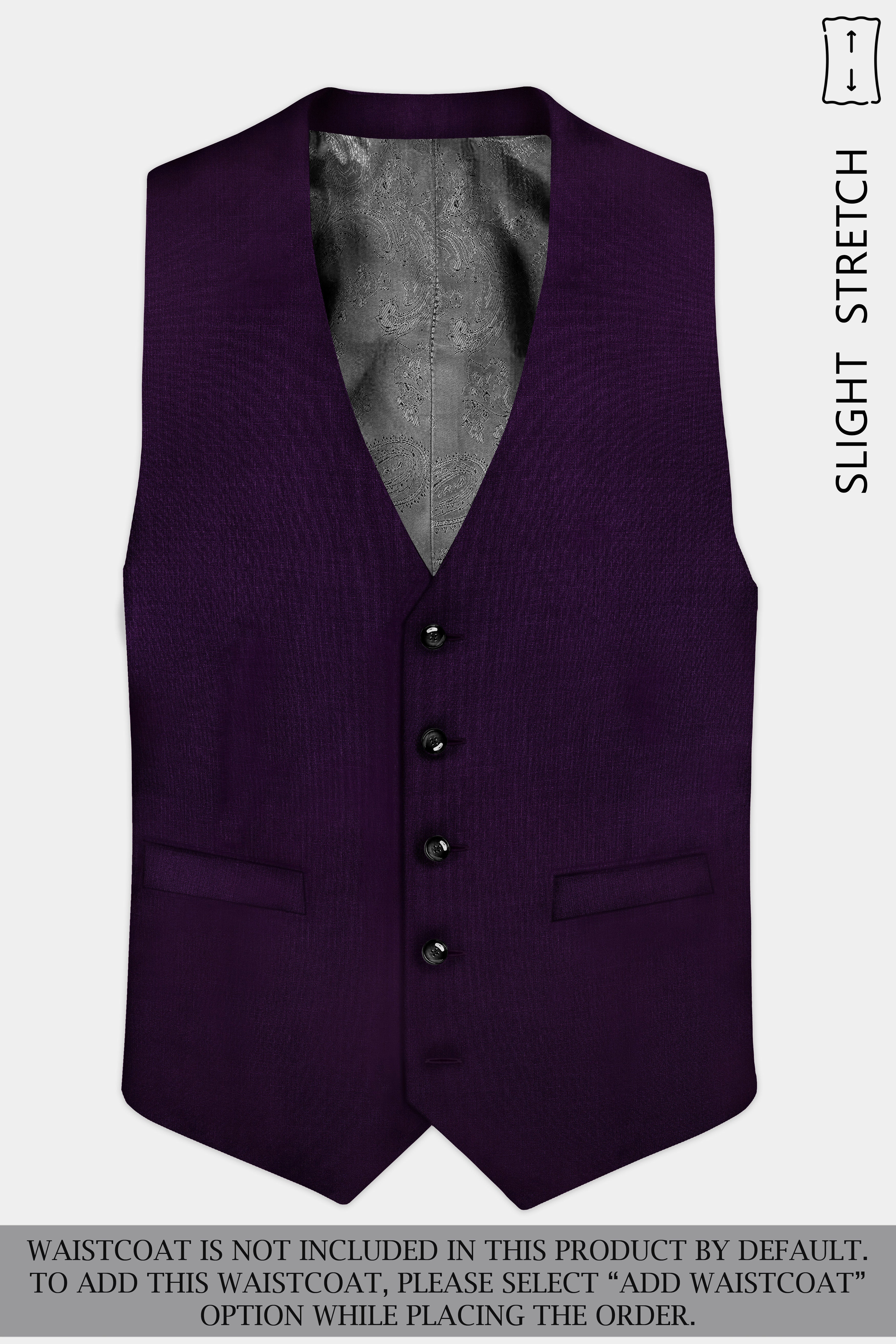 Regal Plum-Eggplant Purple Solid Premium Wool Rich Single Breasted