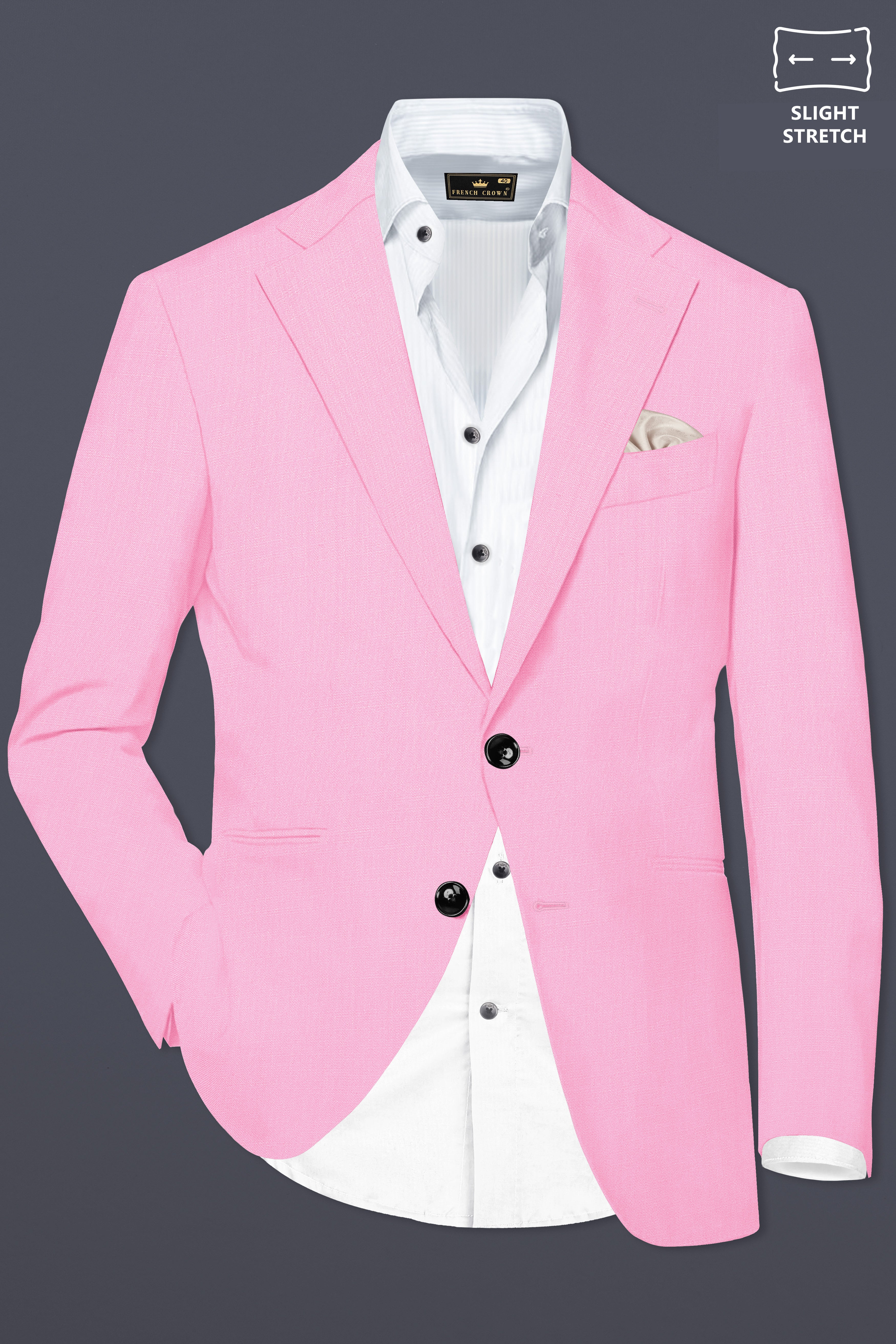 Rosé Reverie-Pestel Pink Solid Wool Rich Single Breasted Slight Stretch Suit