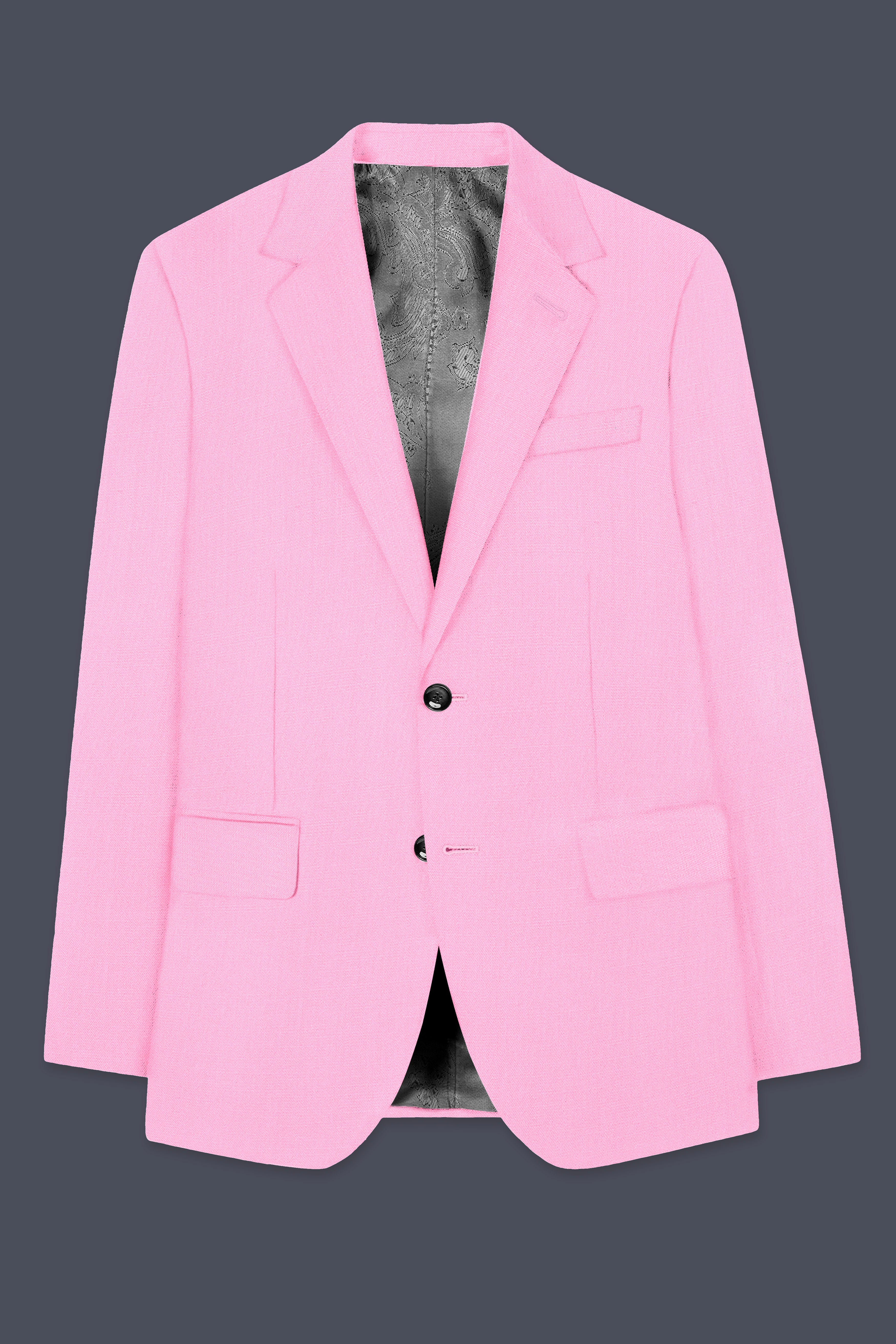 Rosé Reverie-Pestel Pink Solid Wool Rich Single Breasted Slight Stretch Suit