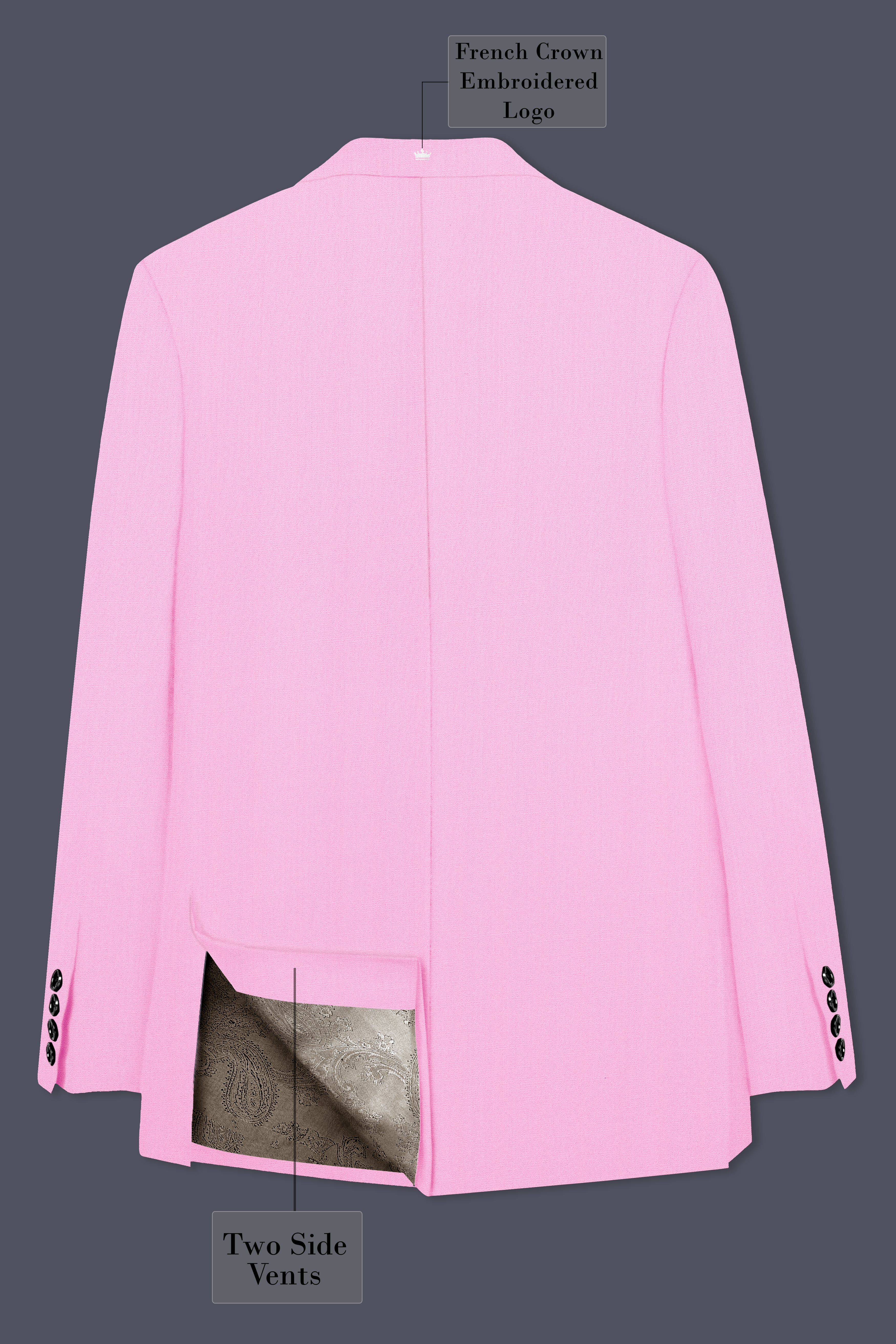 Rosé Reverie-Pestel Pink Solid Wool Rich Single Breasted Slight Stretch Suit