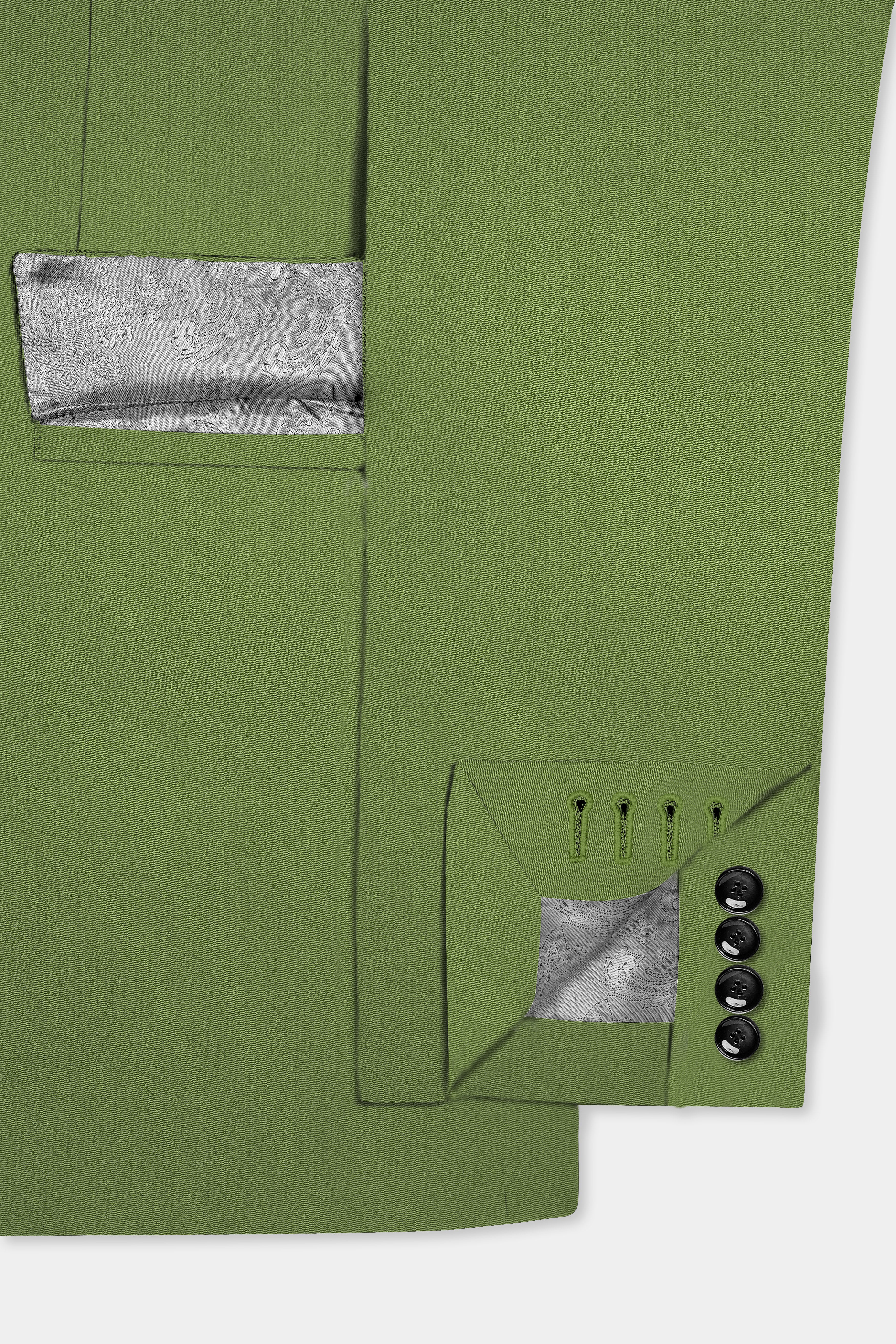 Sage Regal-Dingley Green Solid Wool Rich Single Breasted Slight Stretch Suit