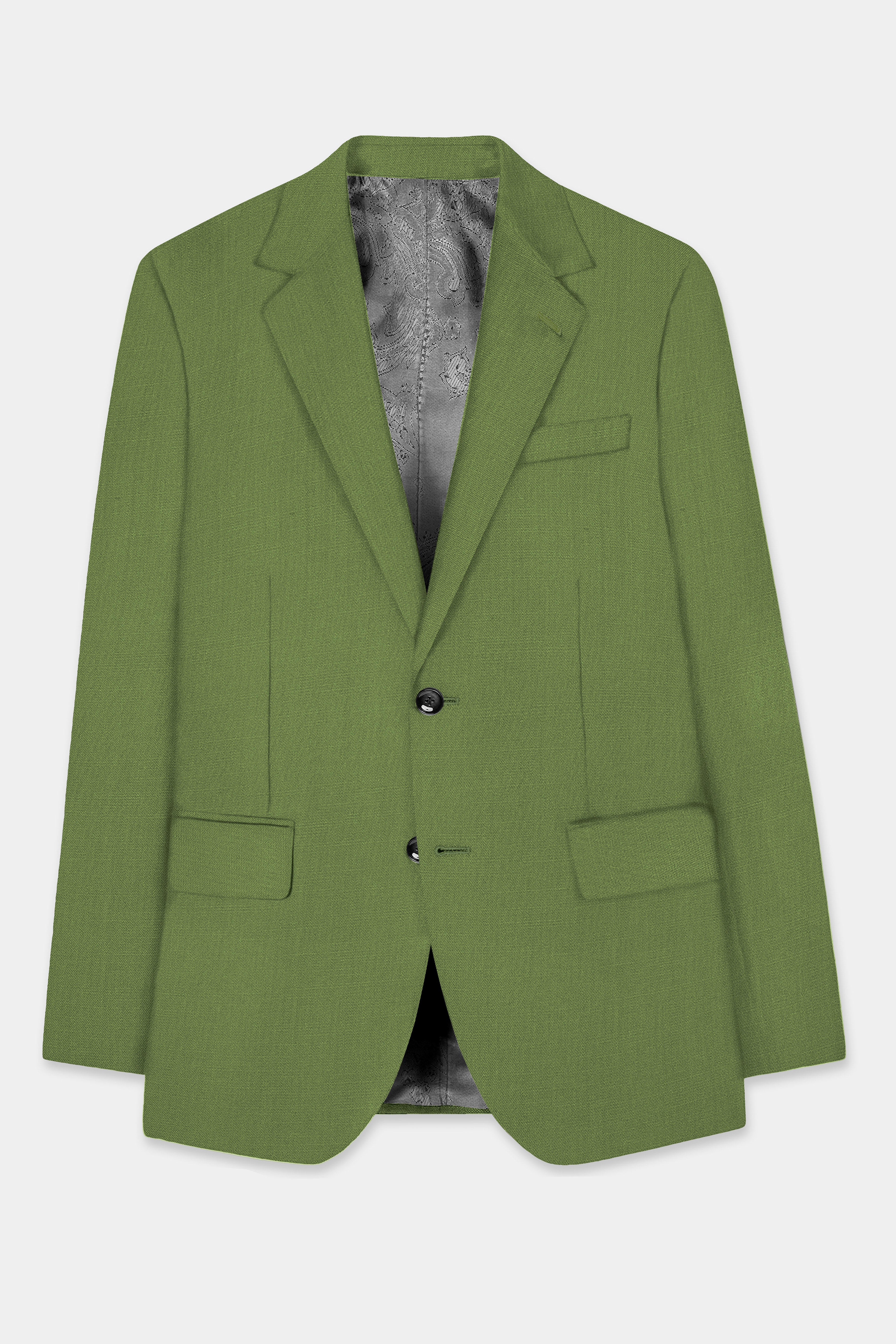 Sage Regal-Dingley Green Solid Wool Rich Single Breasted Slight Stretch Suit
