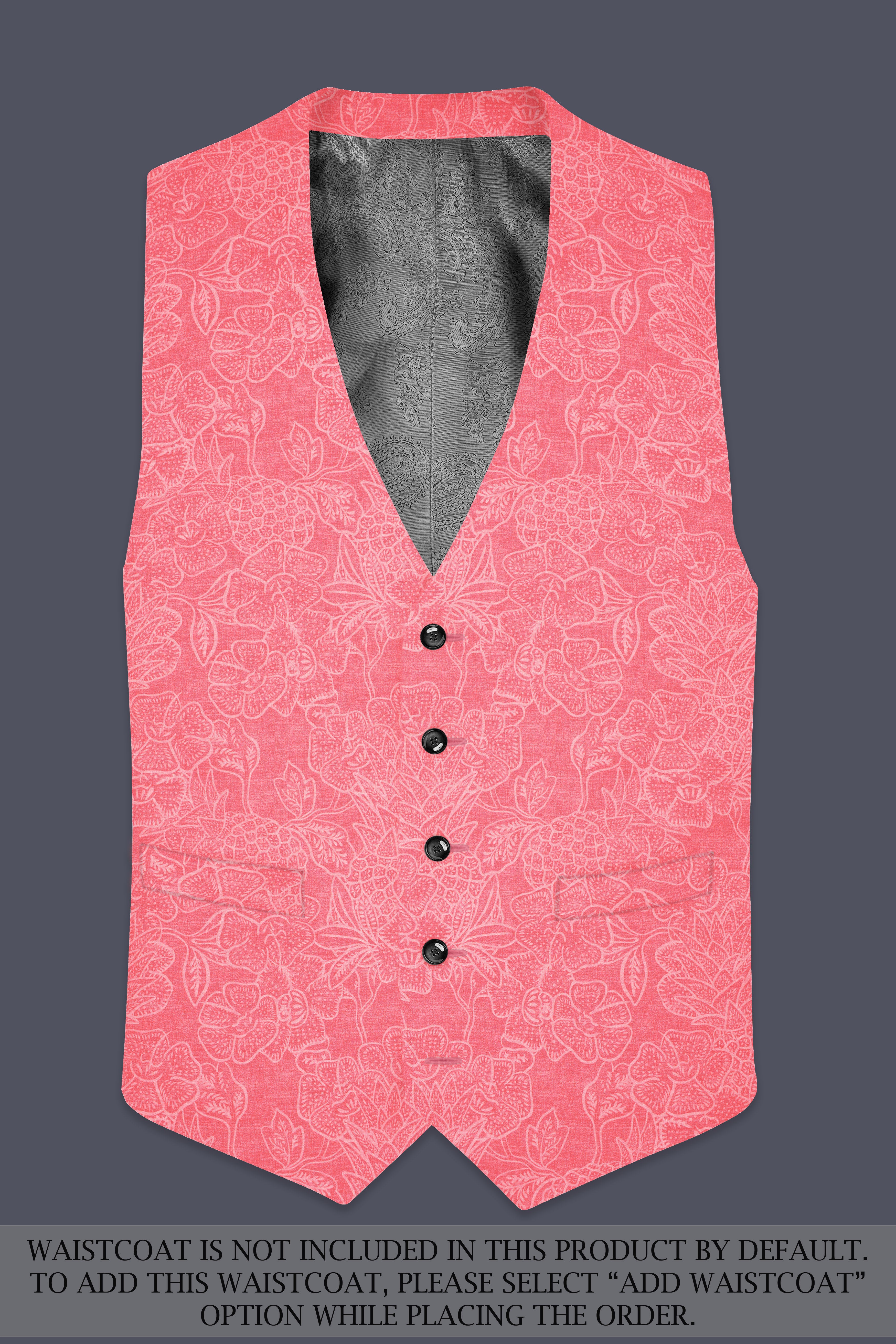Springtide-Geraldine Pink Floral Printed Cotton Single Breasted Suit