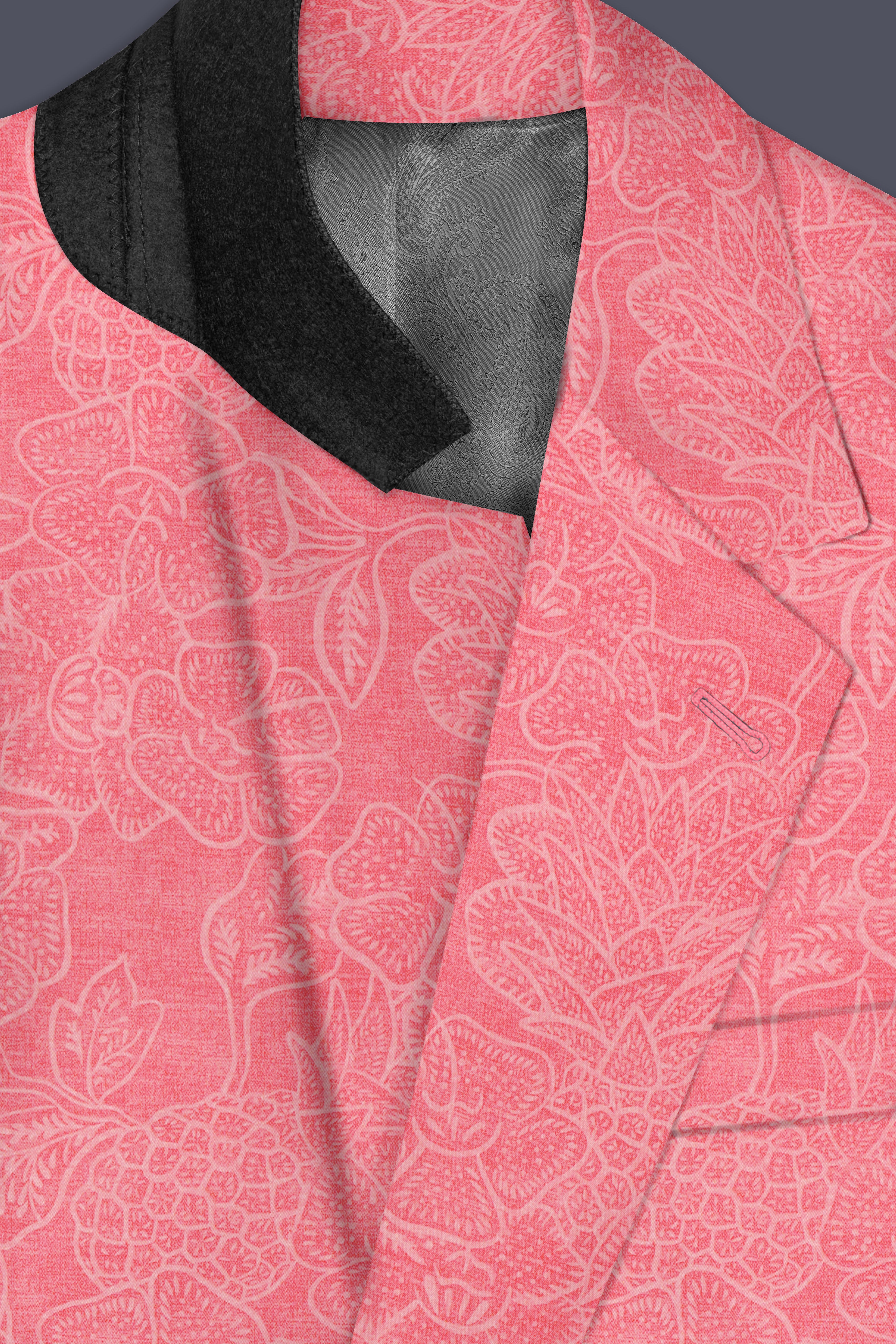 Springtide-Geraldine Pink Floral Printed Cotton Single Breasted Suit