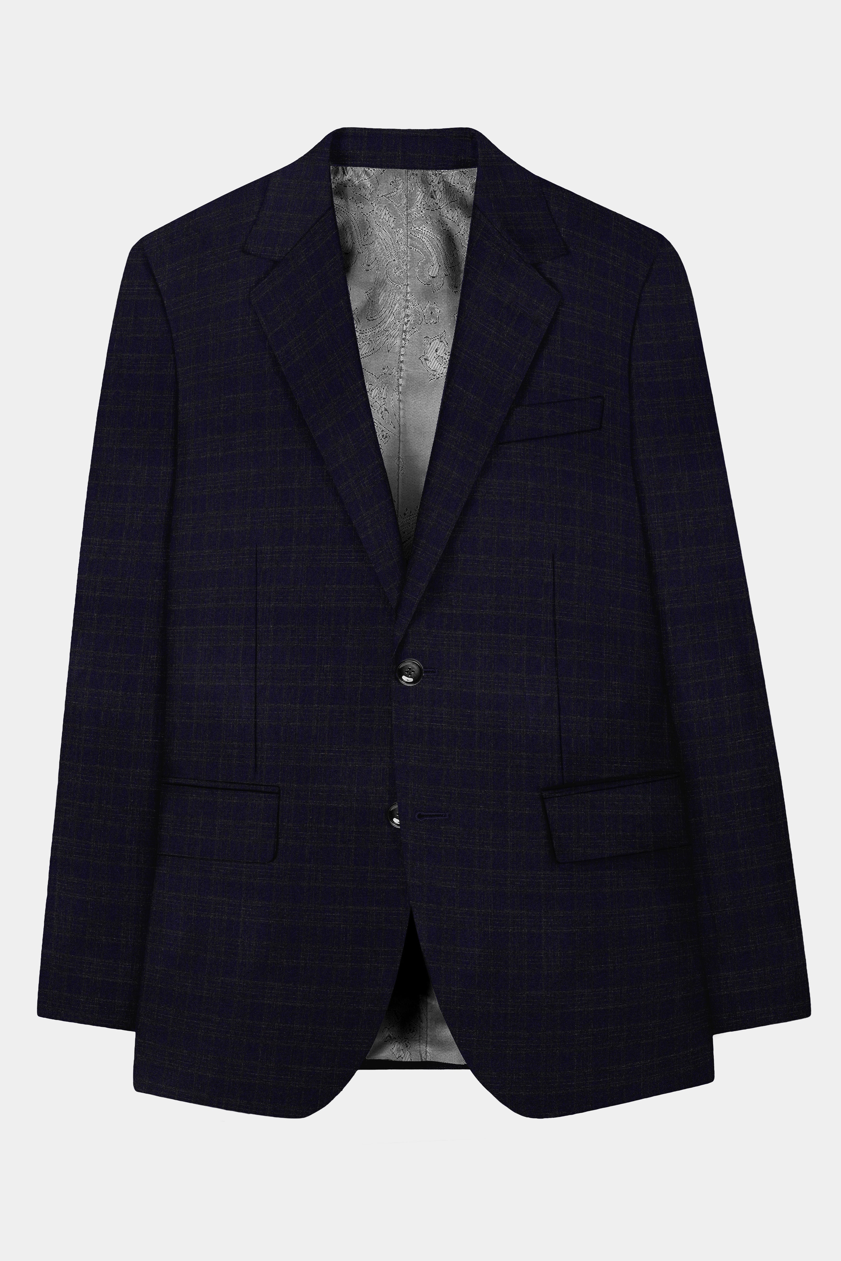 Ashford-Cinder Blue Plaid Wool Rich Single Breasted Suit