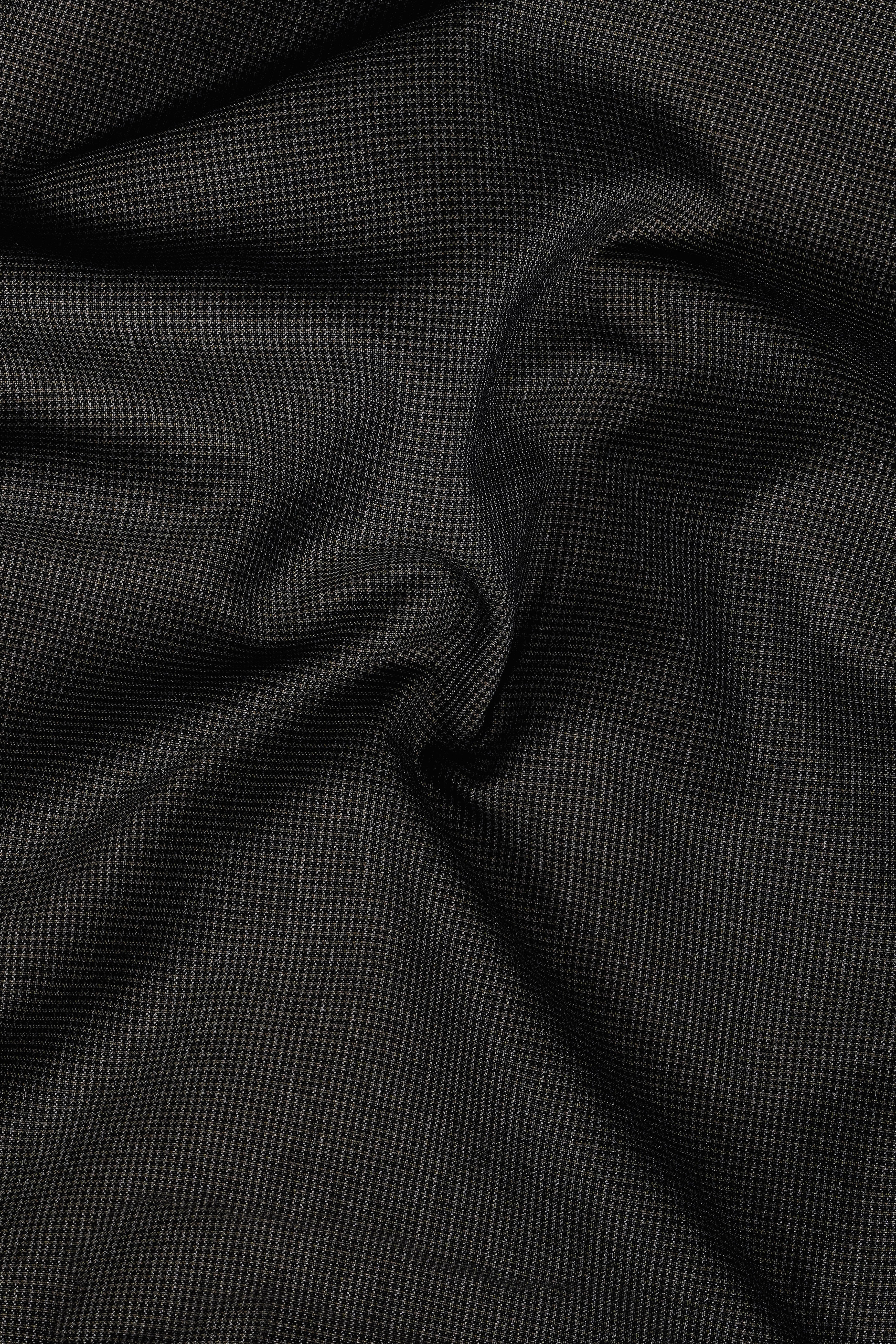 Granite Grid-Piano Gray houndstooth Textured Wool Rich Double Breasted Sports Suit