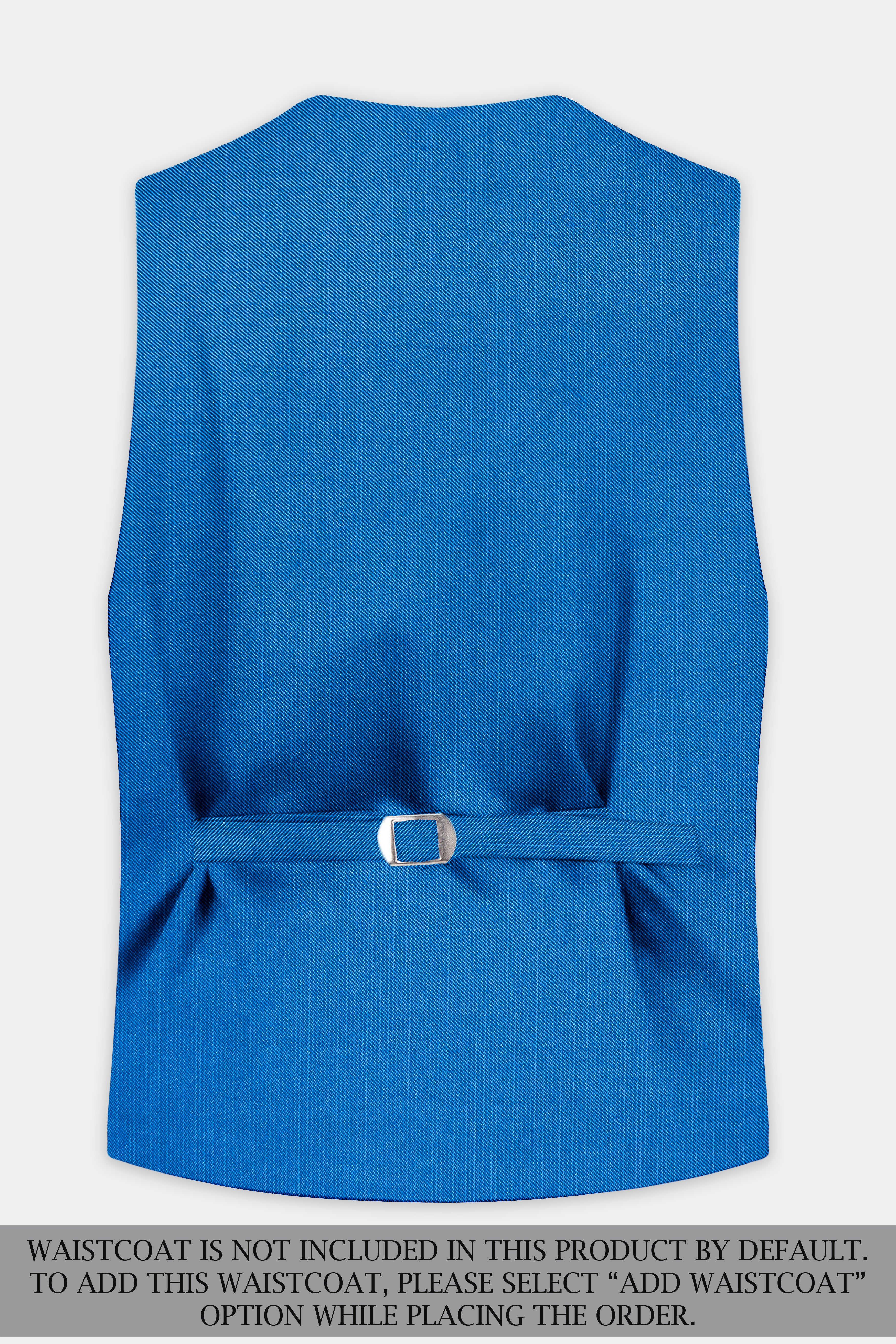 Azure-Venice Blue Solid Wool Rich Single Breasted Slight Stretch Suit