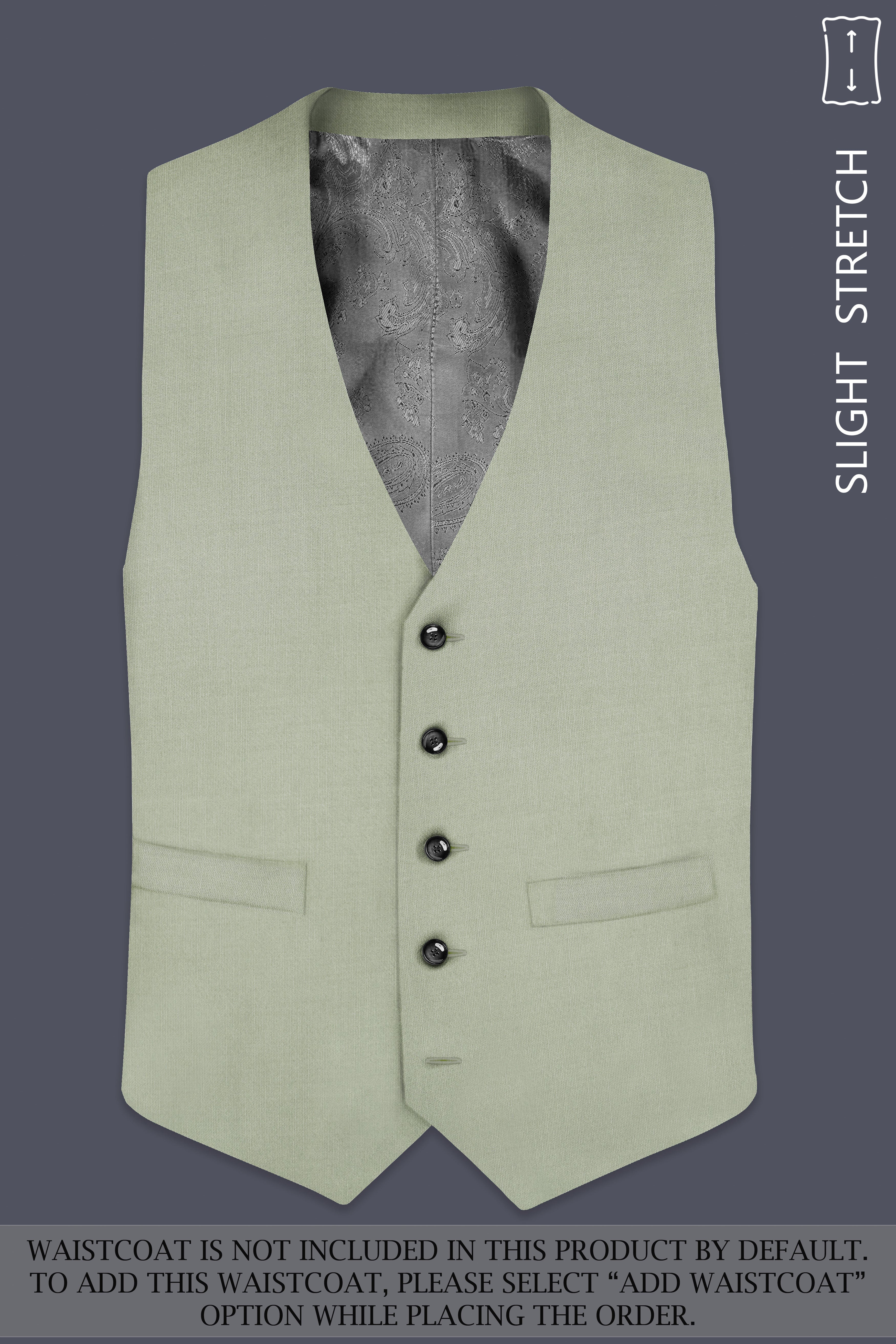 Lichen-Norway Green Solid Wool Rich Single Breasted Slight Stretch Suit